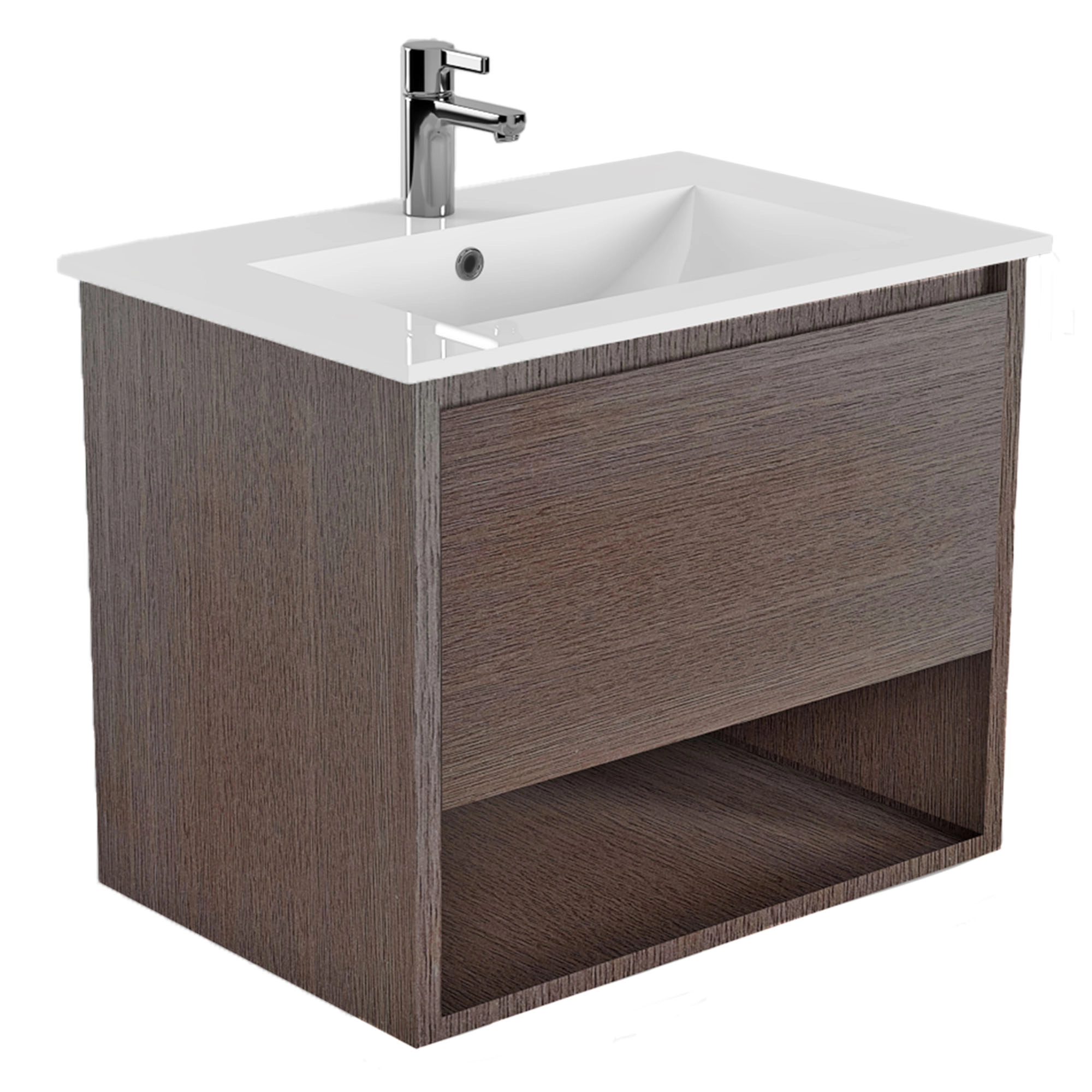 Mueble de Baño Delfos con Lavamanos 1000x450x550 mm 1 Cajón y Repisa Greywood