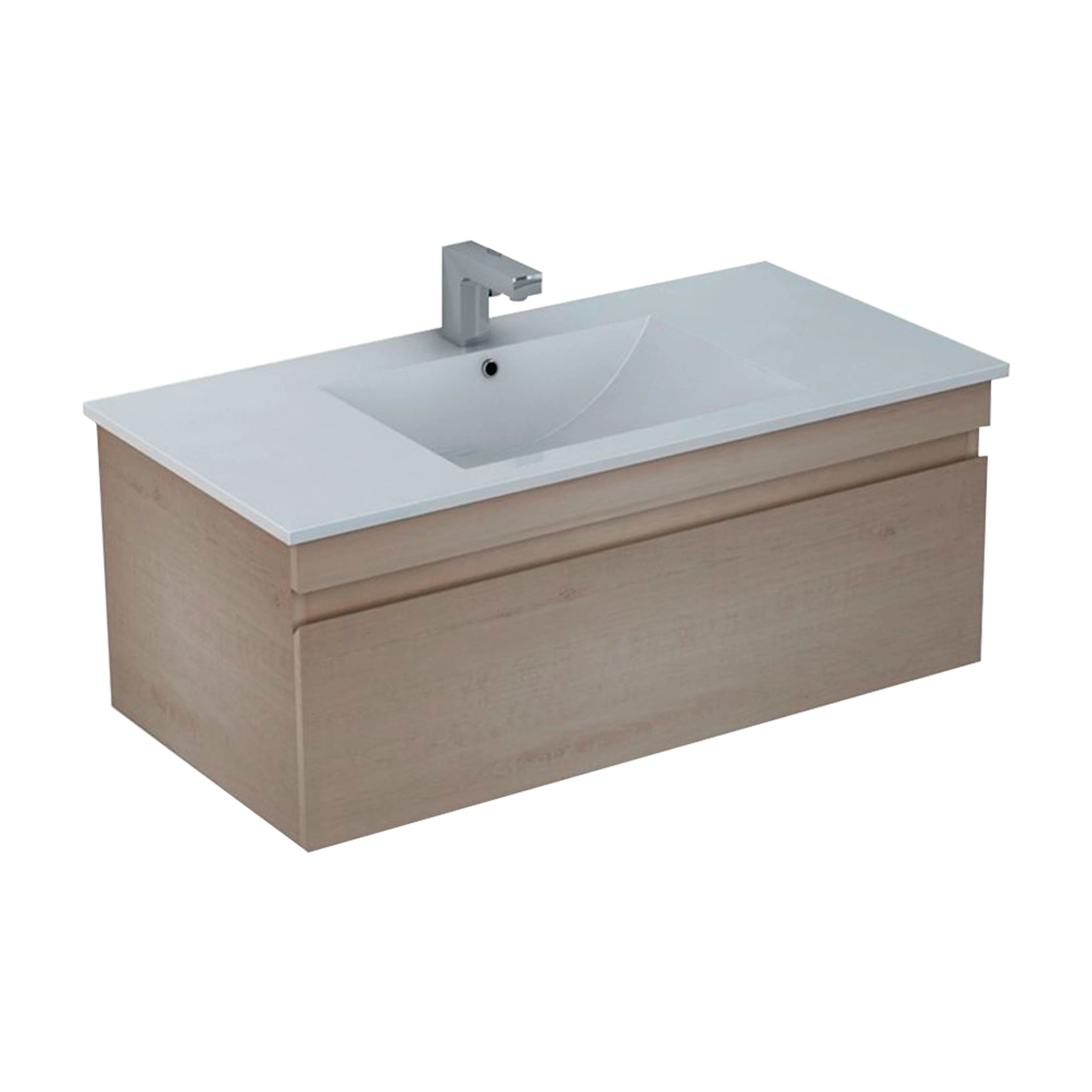 Mueble de Baño Delfos con Lavamanos 900x450x350 mm 1 Cajón White Oak