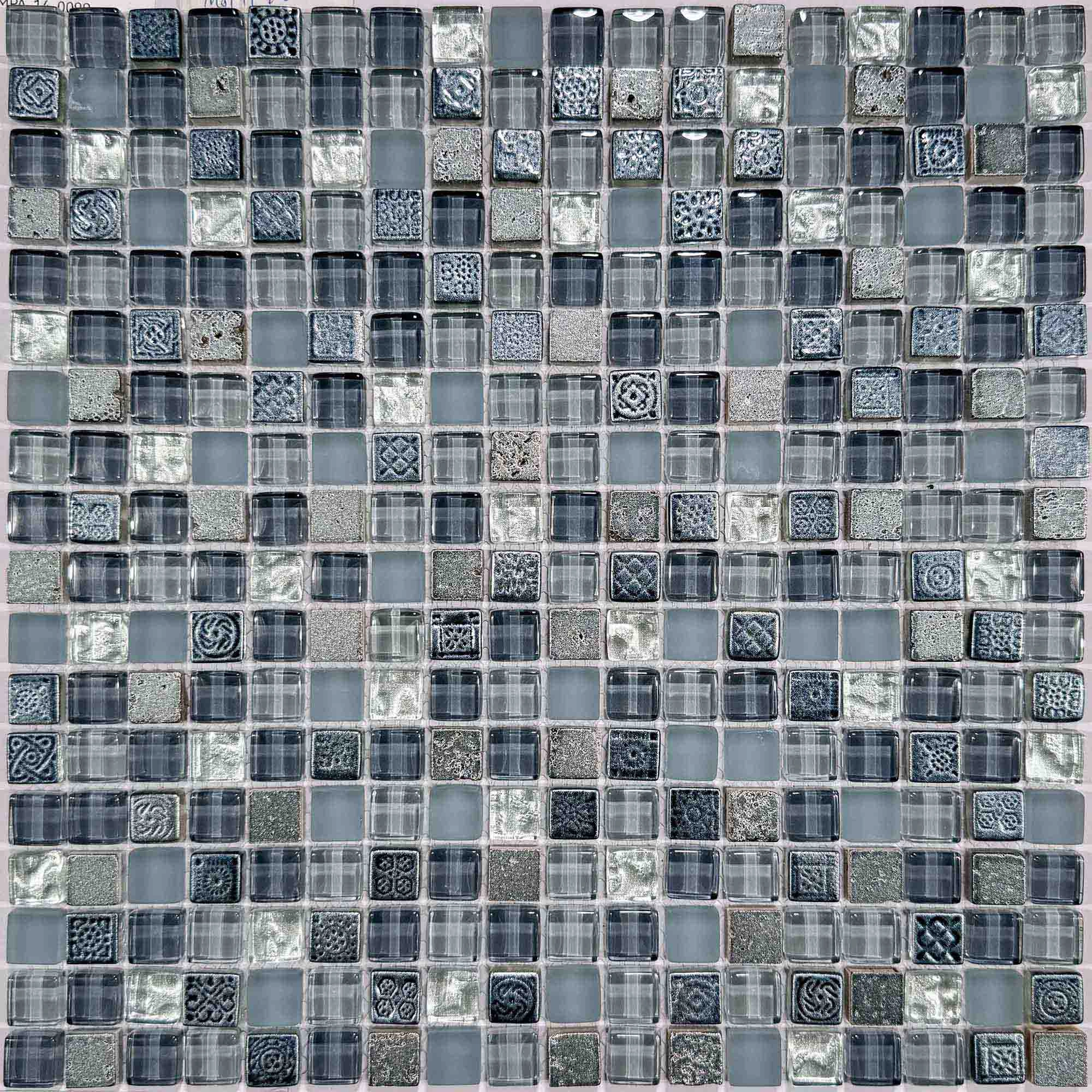 Mosaico Stone Glass Grey 30x30 cm