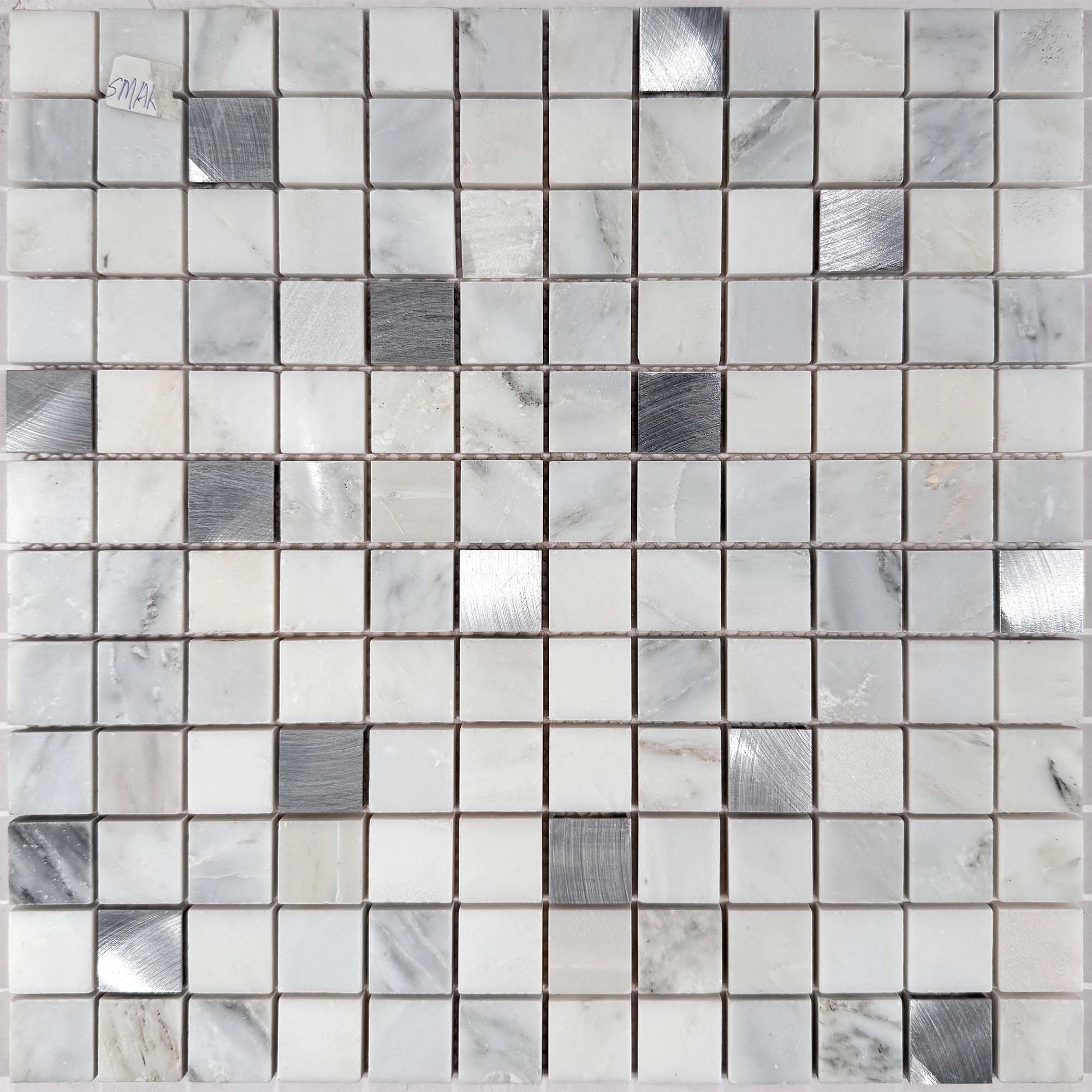 Mosaico Carrara Aluminio 30x30 cm