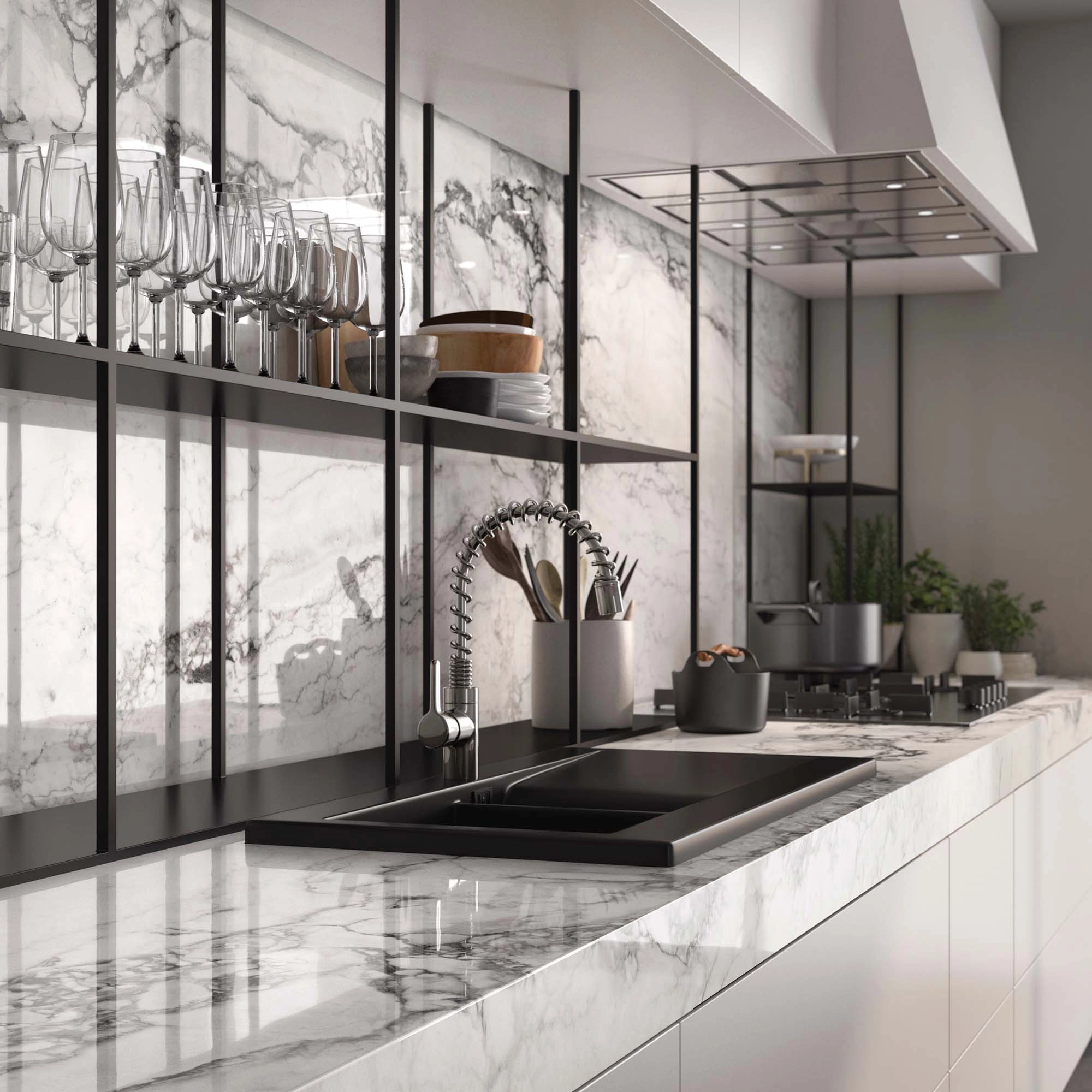 Plancha Ultracompacto Medicea Marble Hyper White Mate 135x305