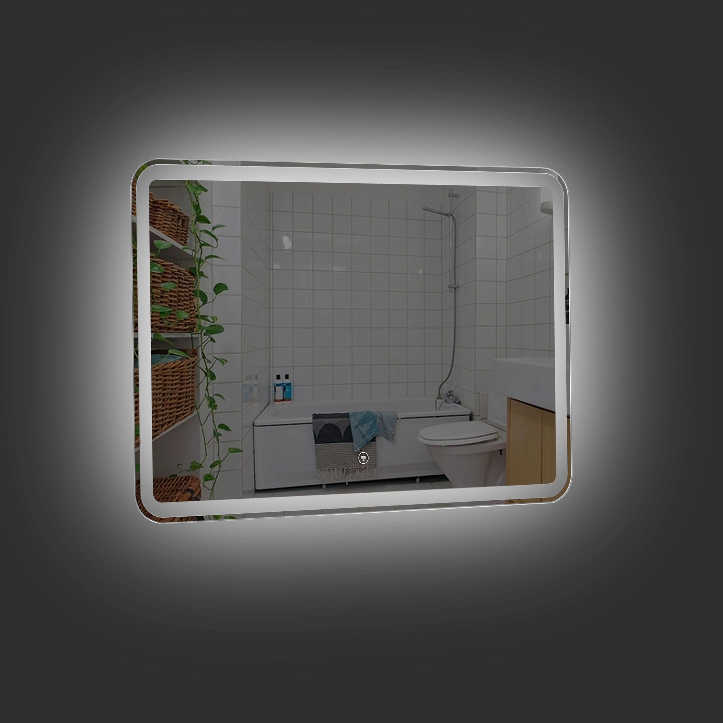 Espejo Genius Rectangular Led Cromado 100x70x3 cm