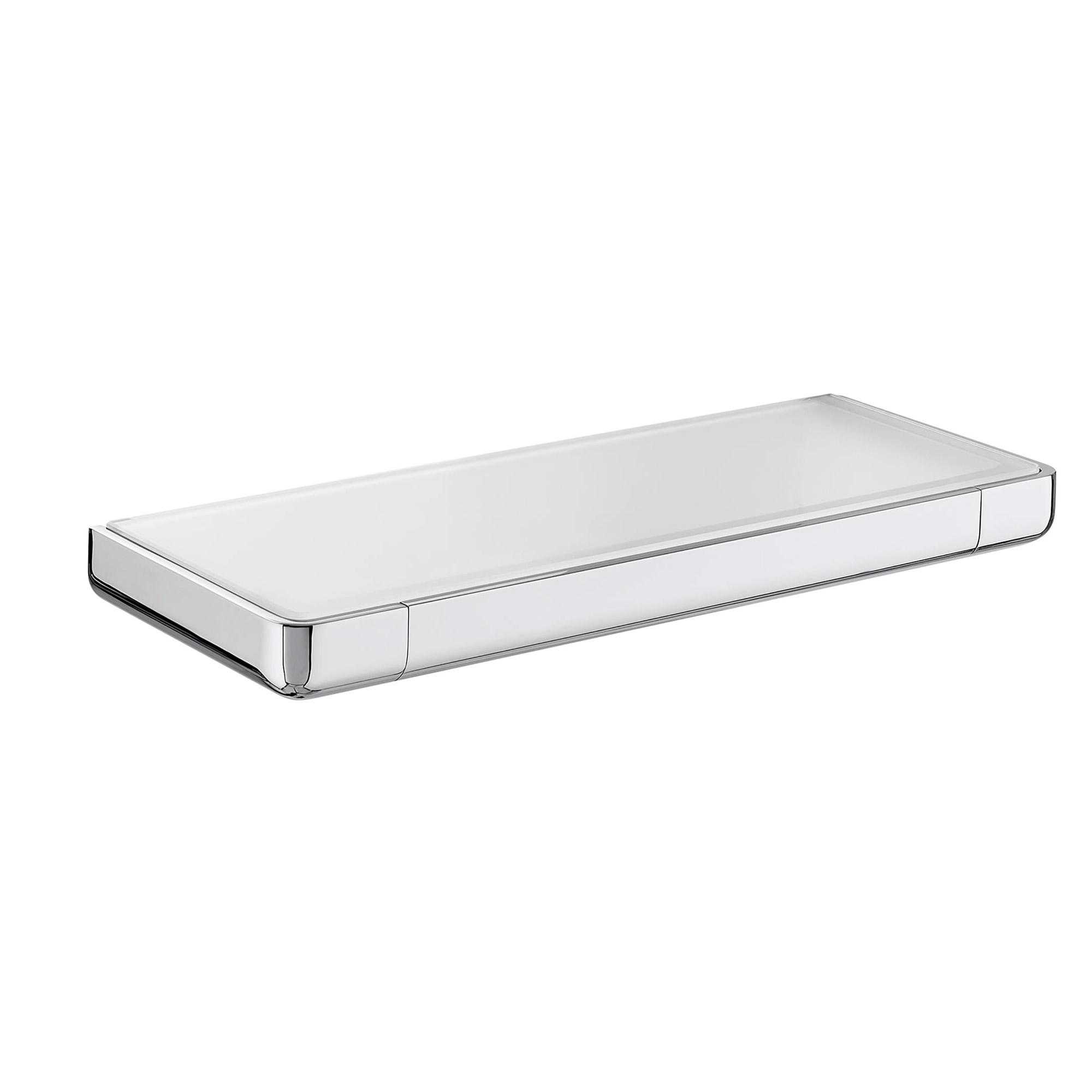 Repisa Tempo Mural Vidrio y Metal Cromado 30x11x2.5 cm