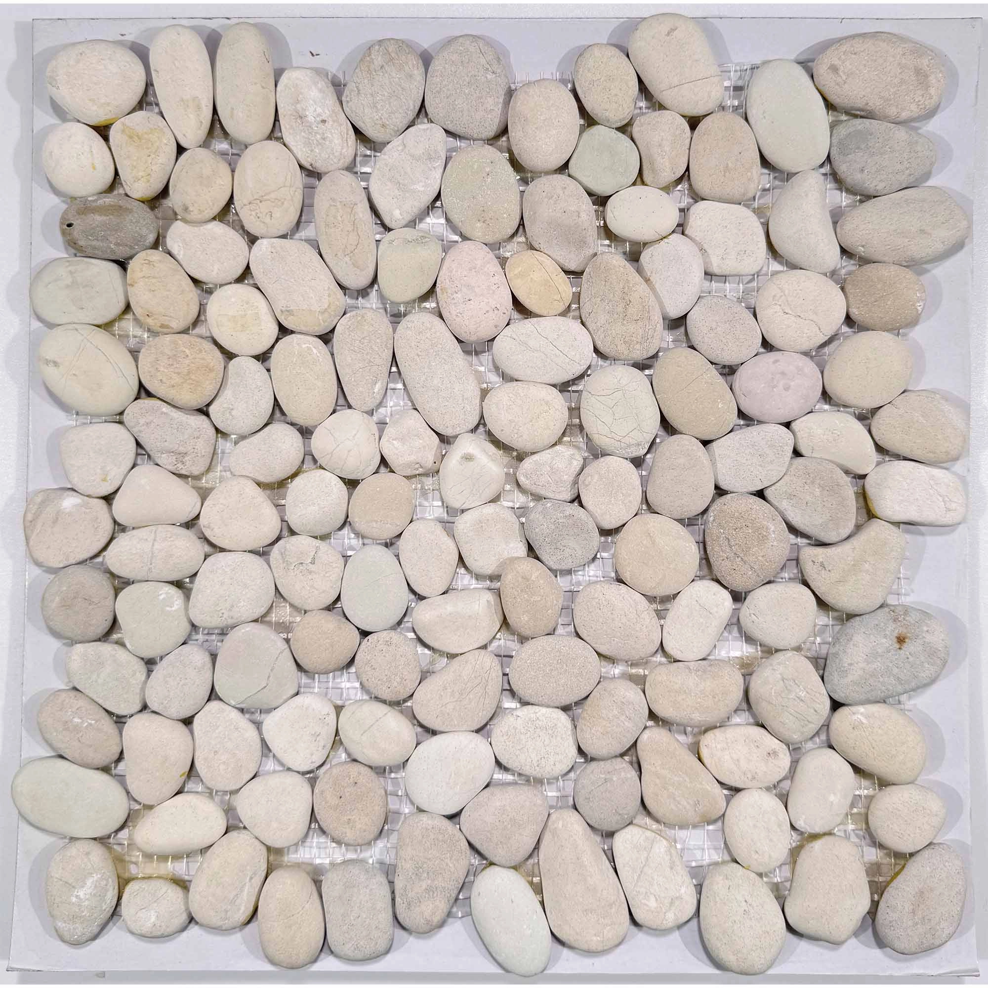 Mosaico Piedra MP. Riverstone White con Malla 31.5x31.5 PAL