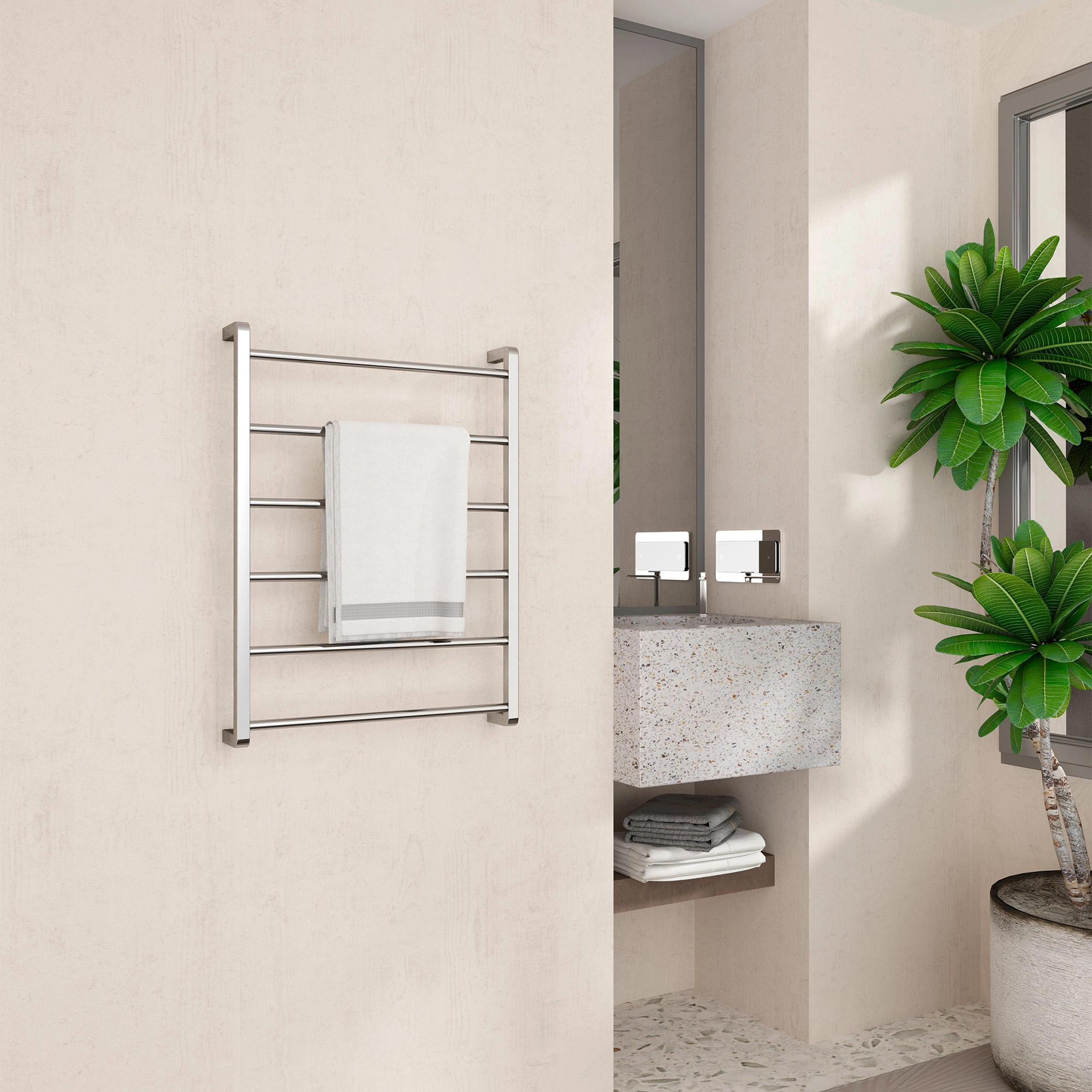 Seca Toallas Rod E Acero Inoxidable 304 Cromado 60x80x10 cm