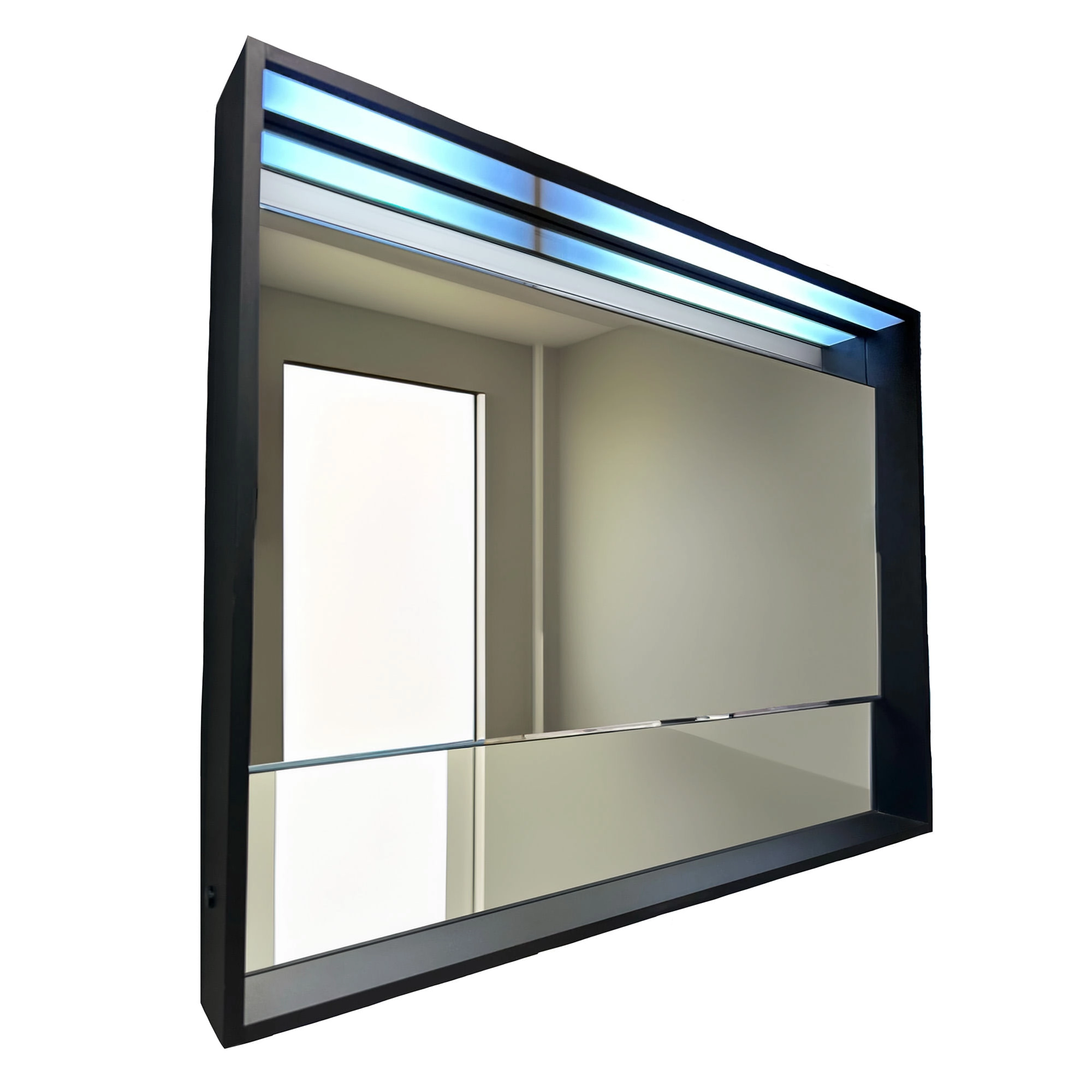 Espejo Lois Rectangular Led Negro 100x80 cm