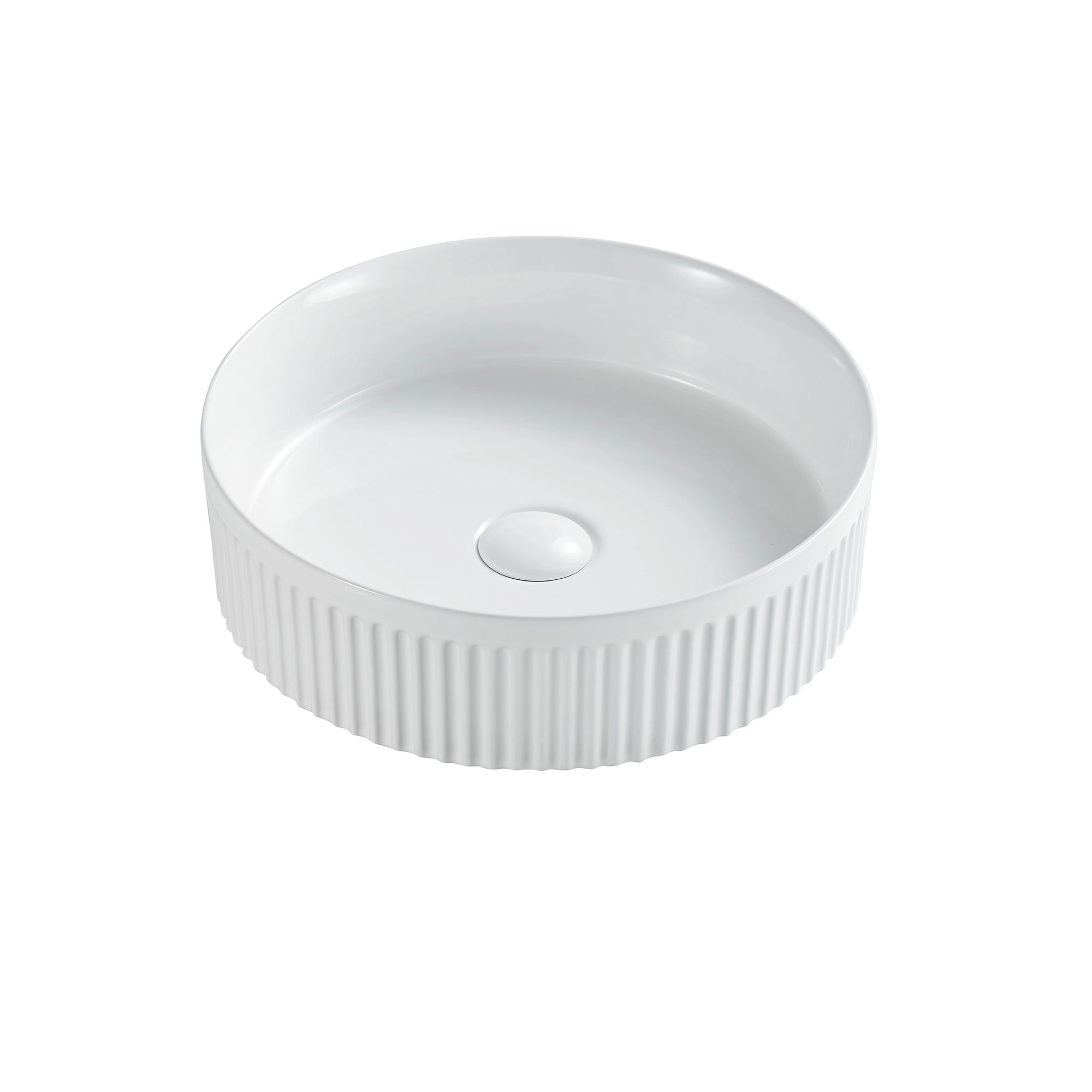 Lavamanos de Sobreponer Stripes Blanco Redondo sin Rebalse 360x360x120mm