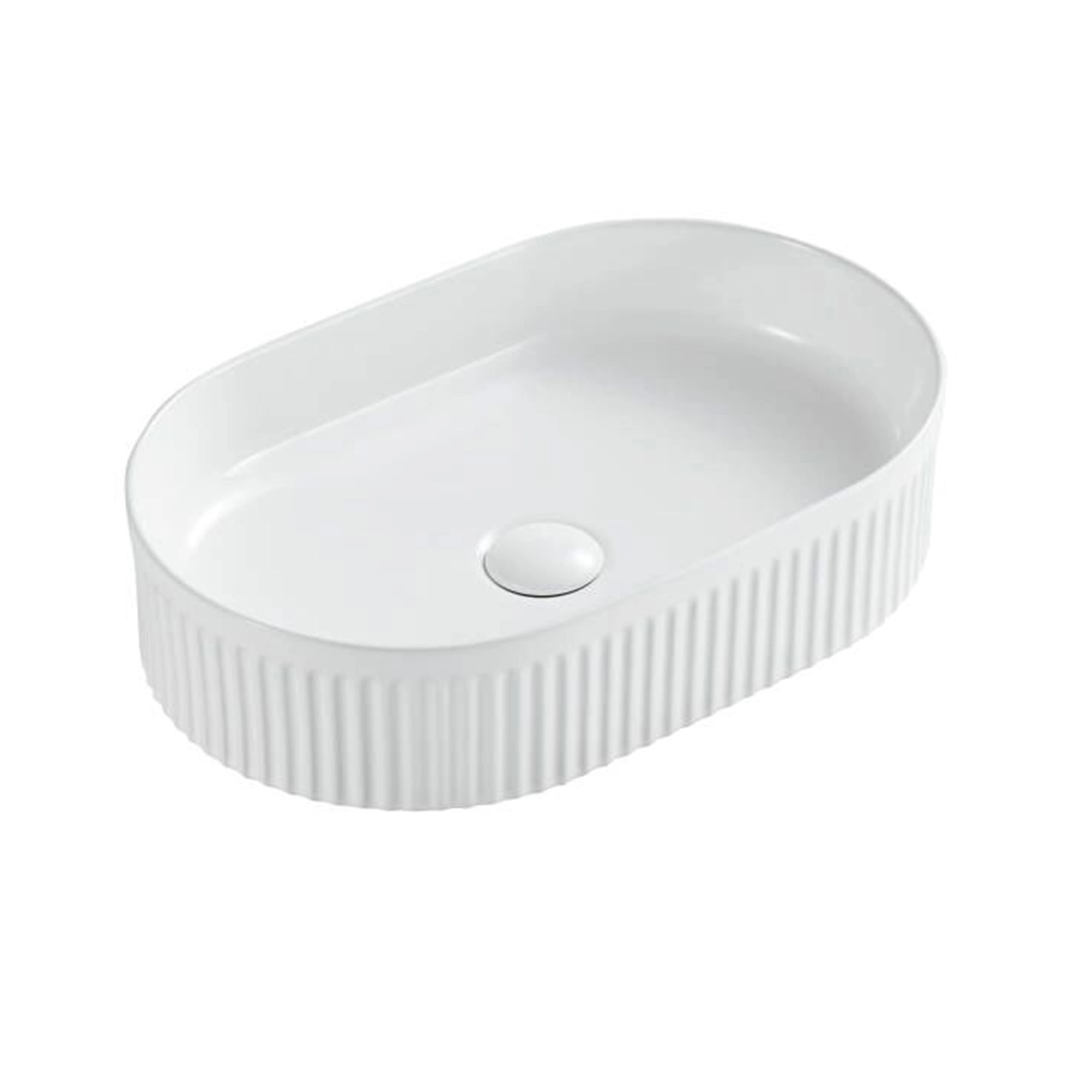 Lavamanos de Sobreponer Stripes Blanco Ovalado sin Rebalse 500x320x122mm