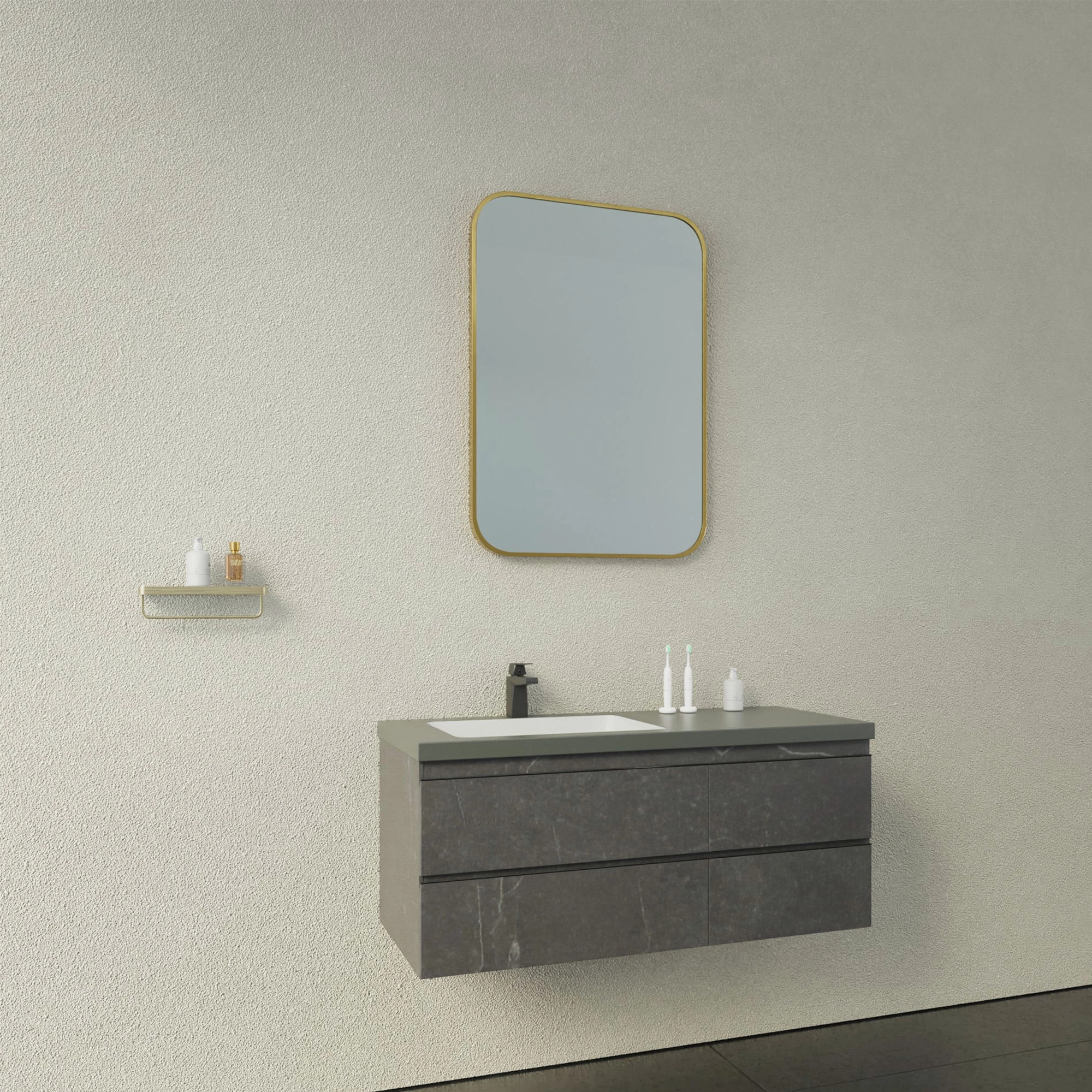 Espejo Zia Rectangular Dorado 100x70 cm