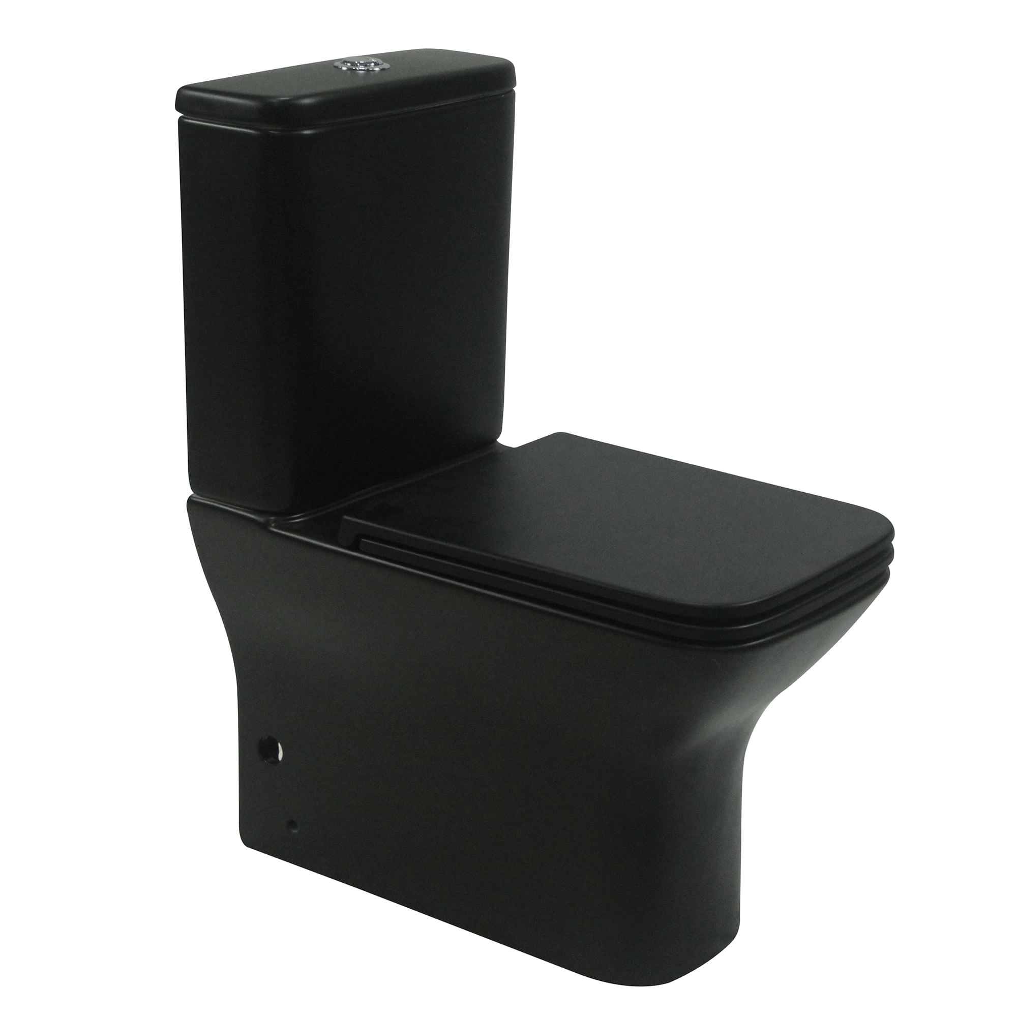 WC Two Piece Berlín Negro Mate Descarga a Piso 220 mm