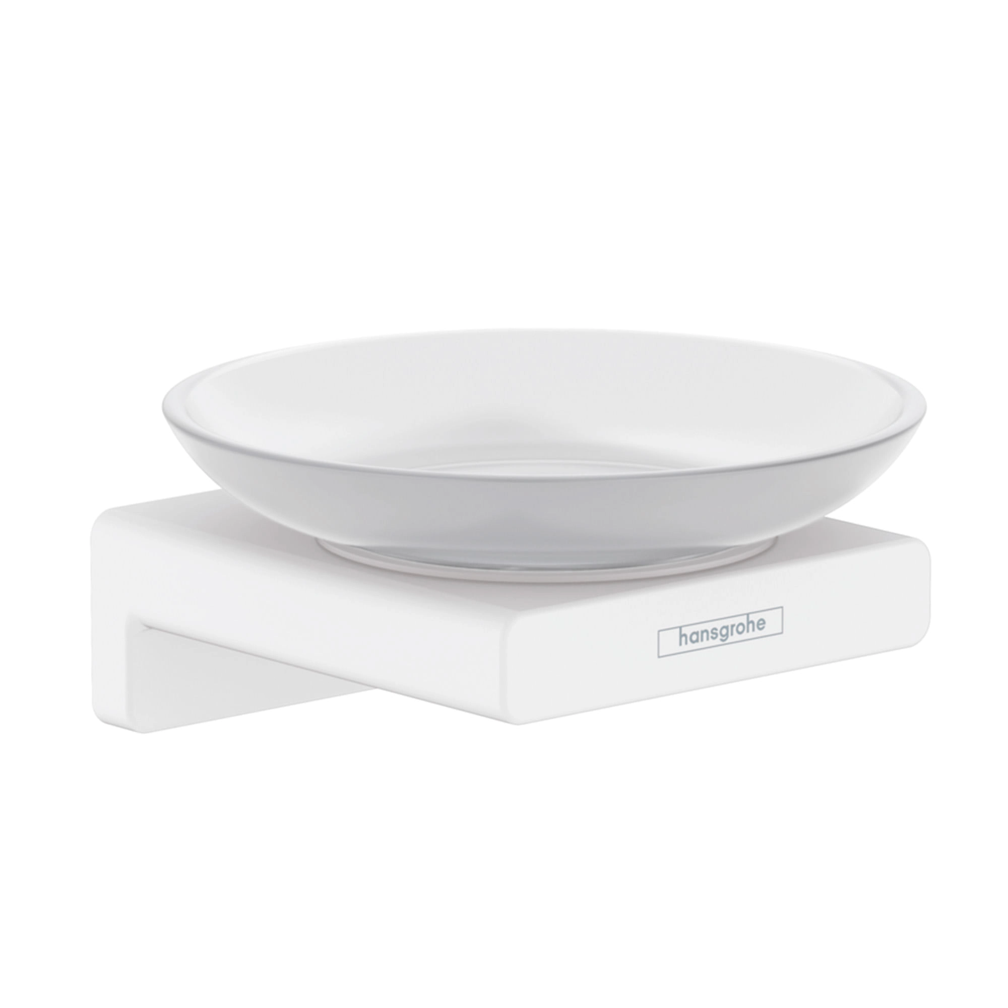 Jabonera Addstoris Mural Vidrio y Metal Blanco 10.7x10.9x5.2 cm
