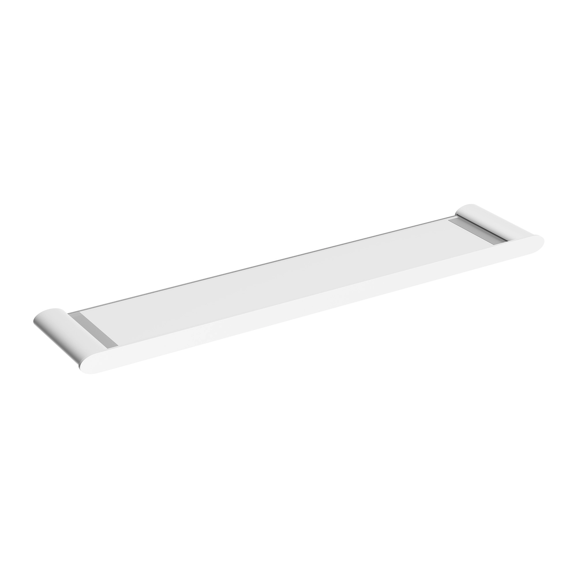 Repisa Urban Acero Inoxidable y Vidrio Blanco 59x12.6x2.2 cm