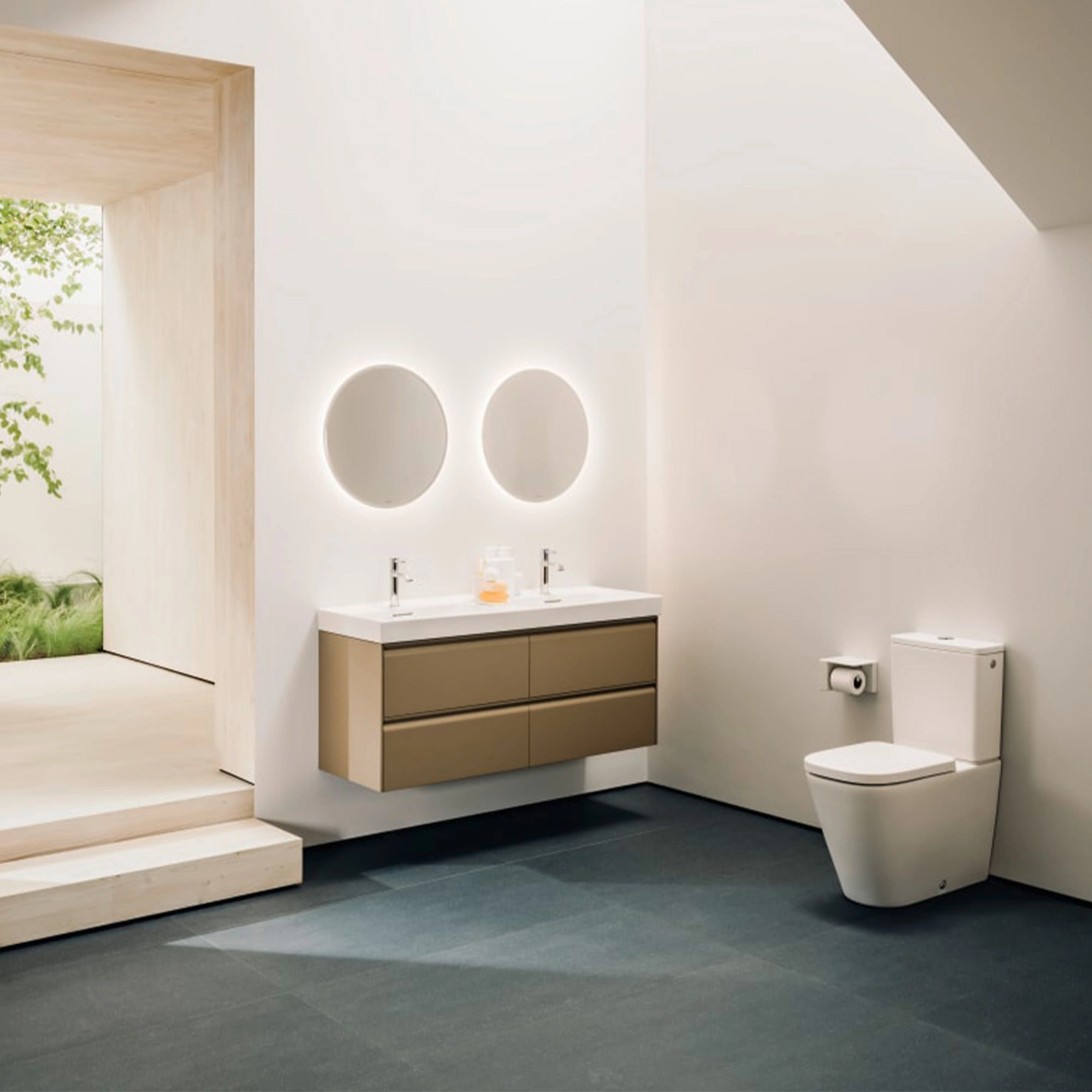 WC Meda Dual Descarga a Piso Rimless Blanco 360x440x680 mm