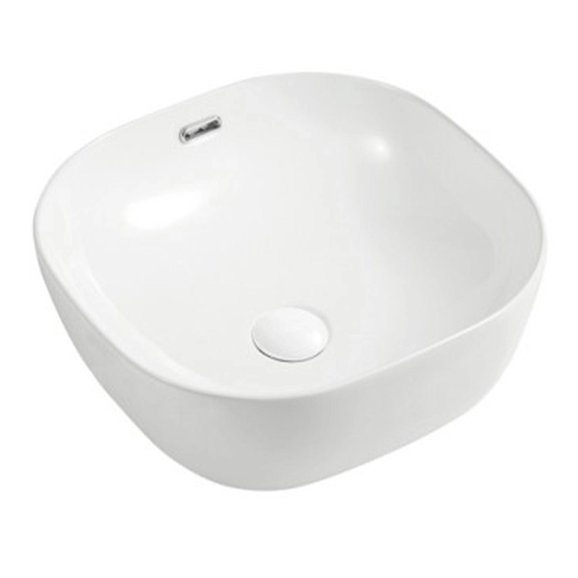 Lavamanos Attis 420x420x160 mm Con Rebalse Blanco