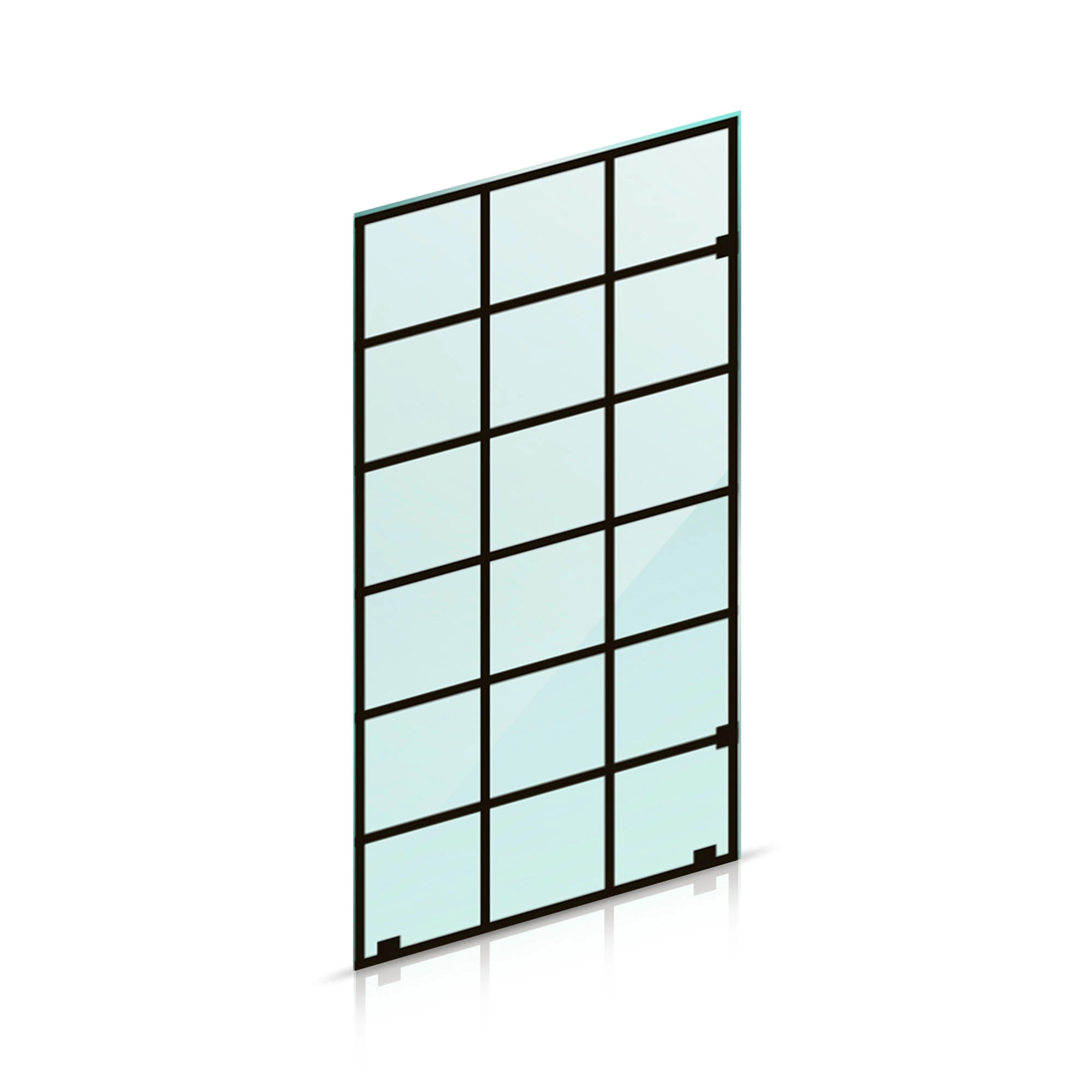 Mampara Ducha Varese Fija Vidrio Templado Negro Mate 1000x1900 mm