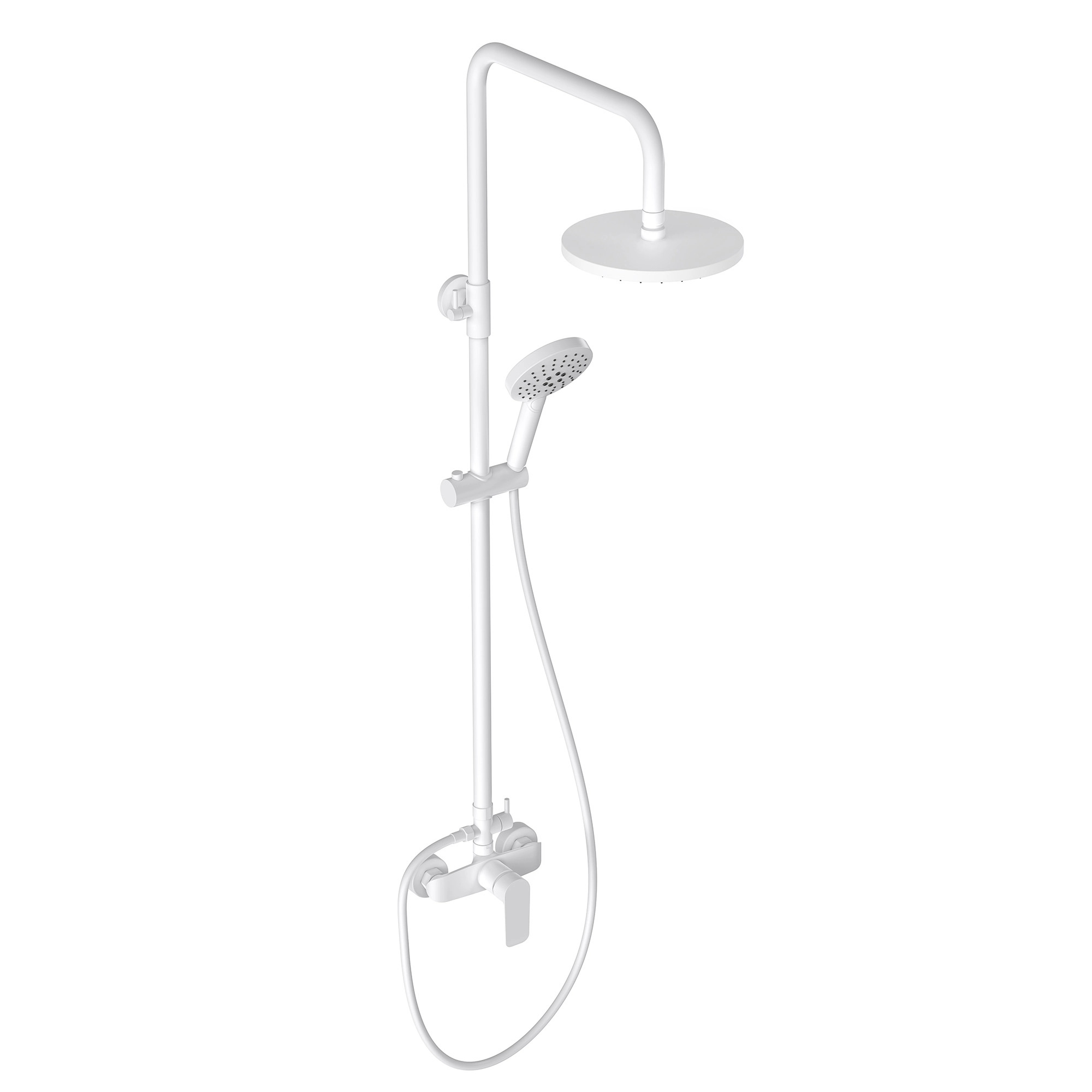 Columna Ducha Urban Con Set Soporte Ducha Blanco Mate