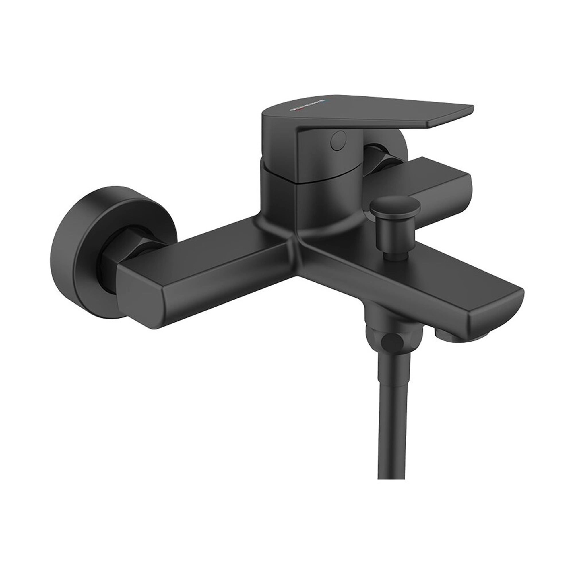 Grifería Ducha Tina Expuesta Kloe Con Set De Ducha Fono Negro Mate