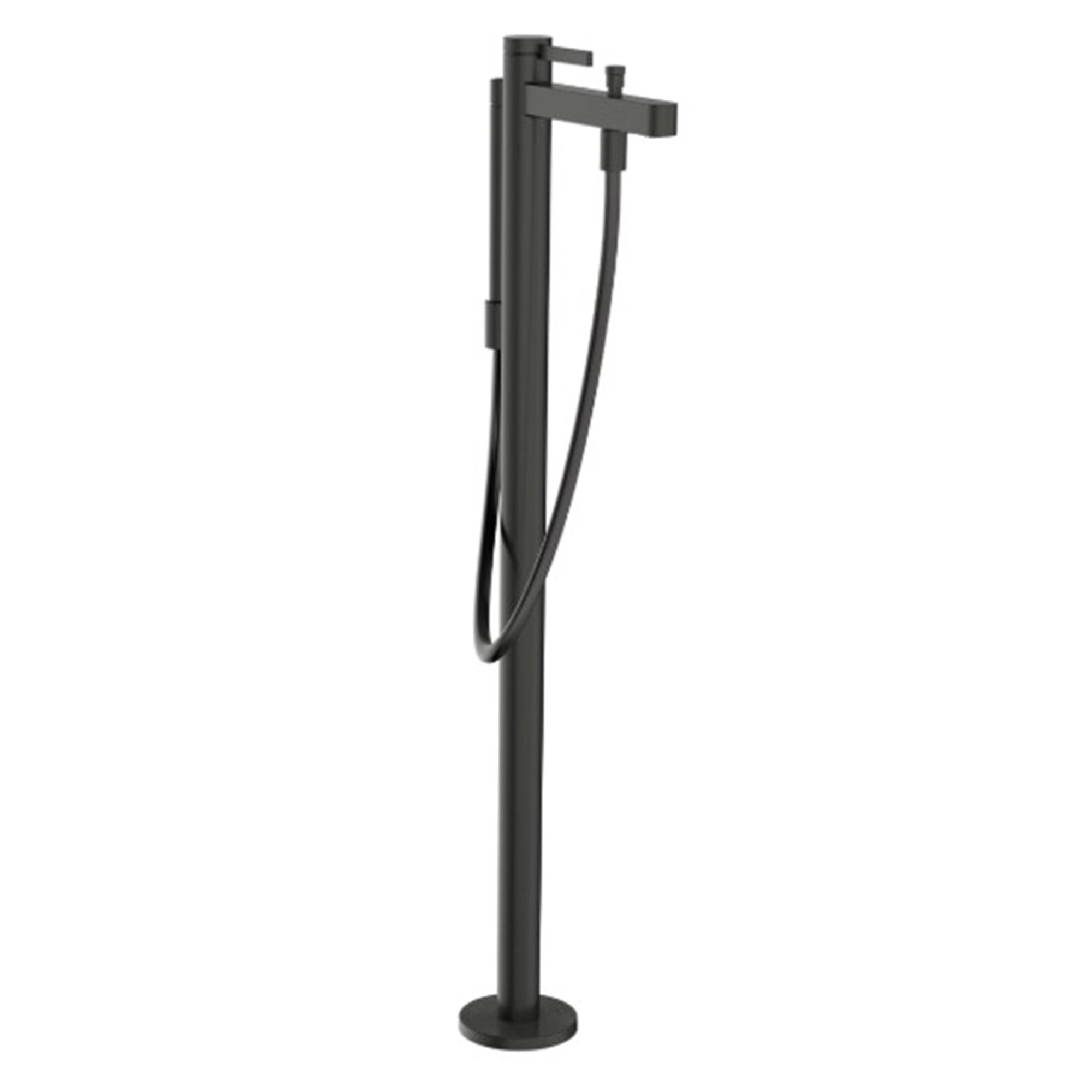 Grifería Tina Pie Finores Con Set Soporte Ducha 76445340 Brushed Black Chrome