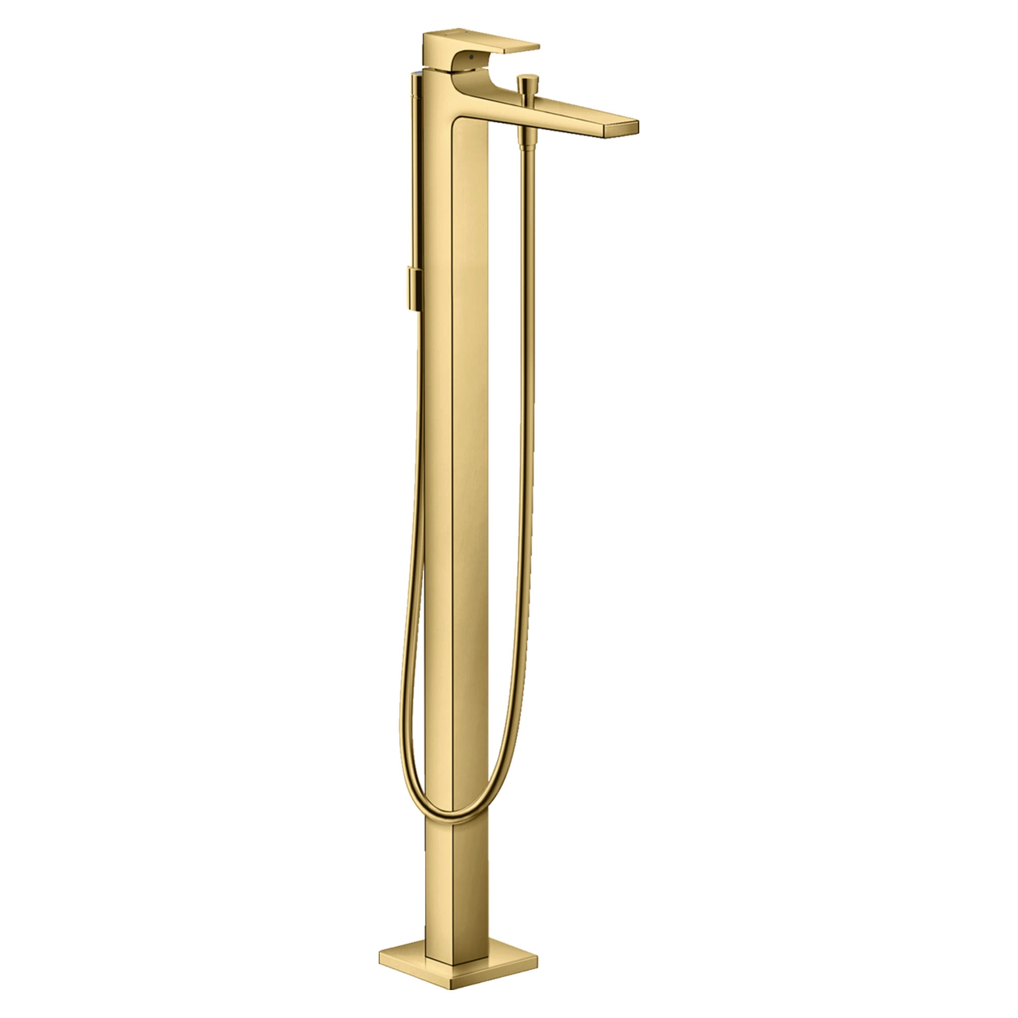 Grifería Tina pie Metropol con Ducha Fono flexible y Soporte Polished Gold