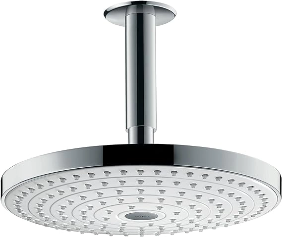 Plato Ducha Fija Cielo Raindance Select Redonda 24 cm C/Brazo Blanco Cromo