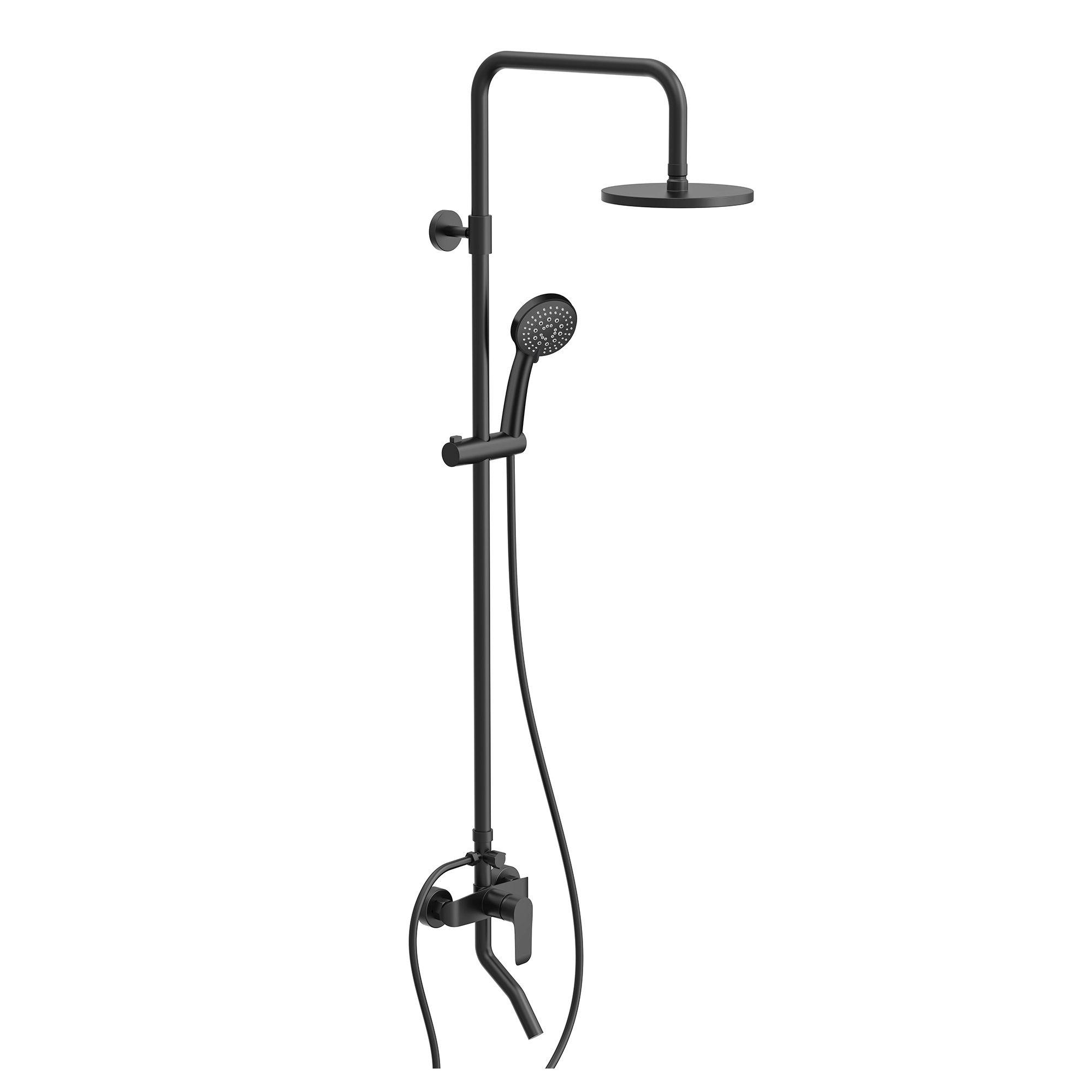 Columna Tina Urban-N Con Set Soporte Ducha Negro Mate