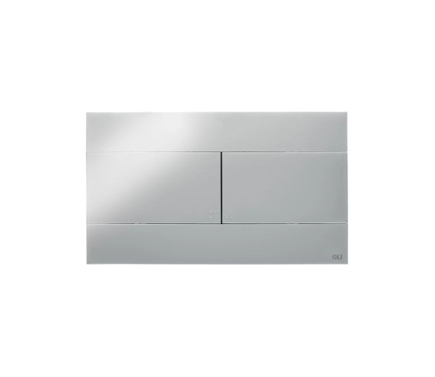 Placa de accionamiento doble Slim cromada para cisternas empotradas OLI