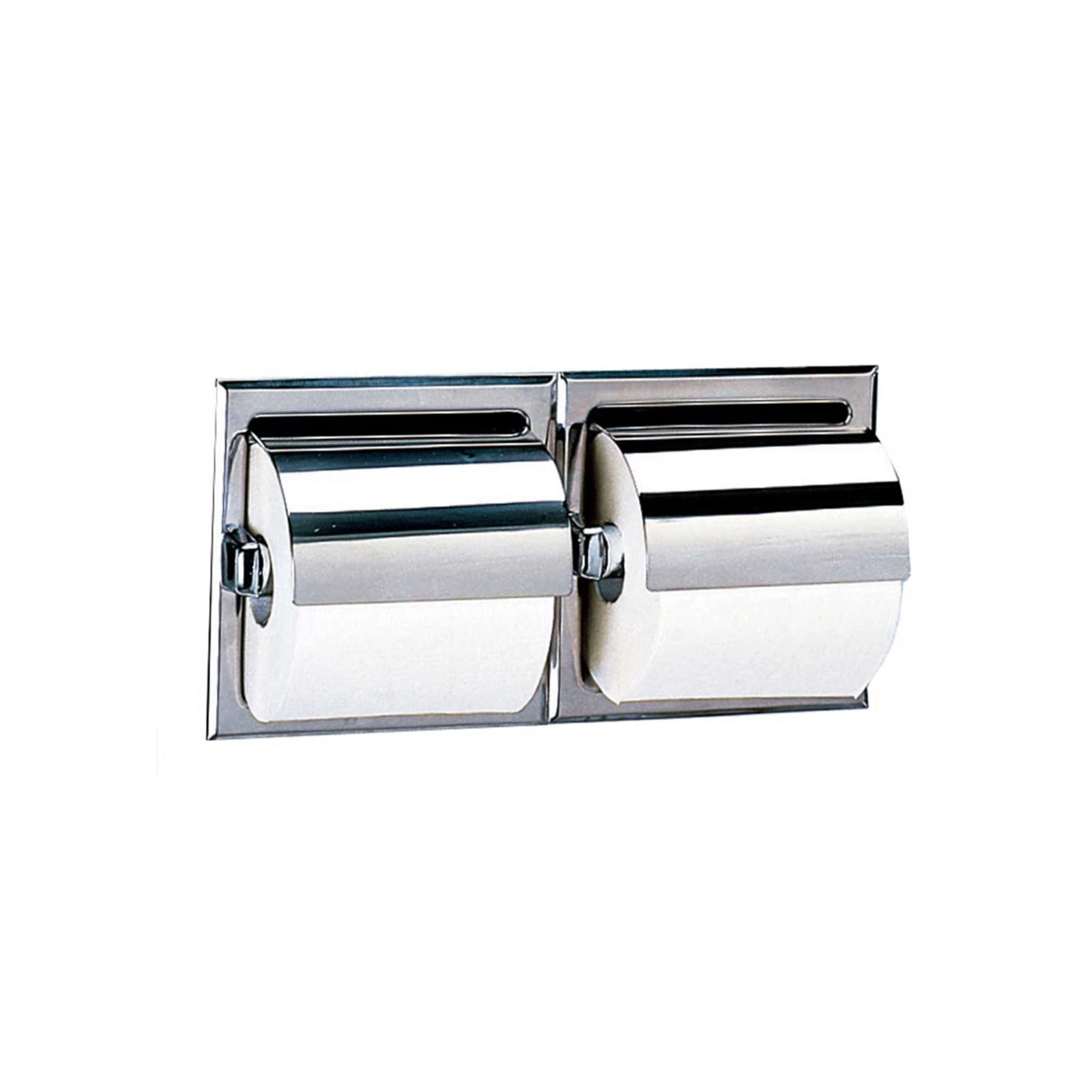 Portarrollo Empotrado 32 Cm 2 Rollos Con Tapa B-699 Acero Inoxidable