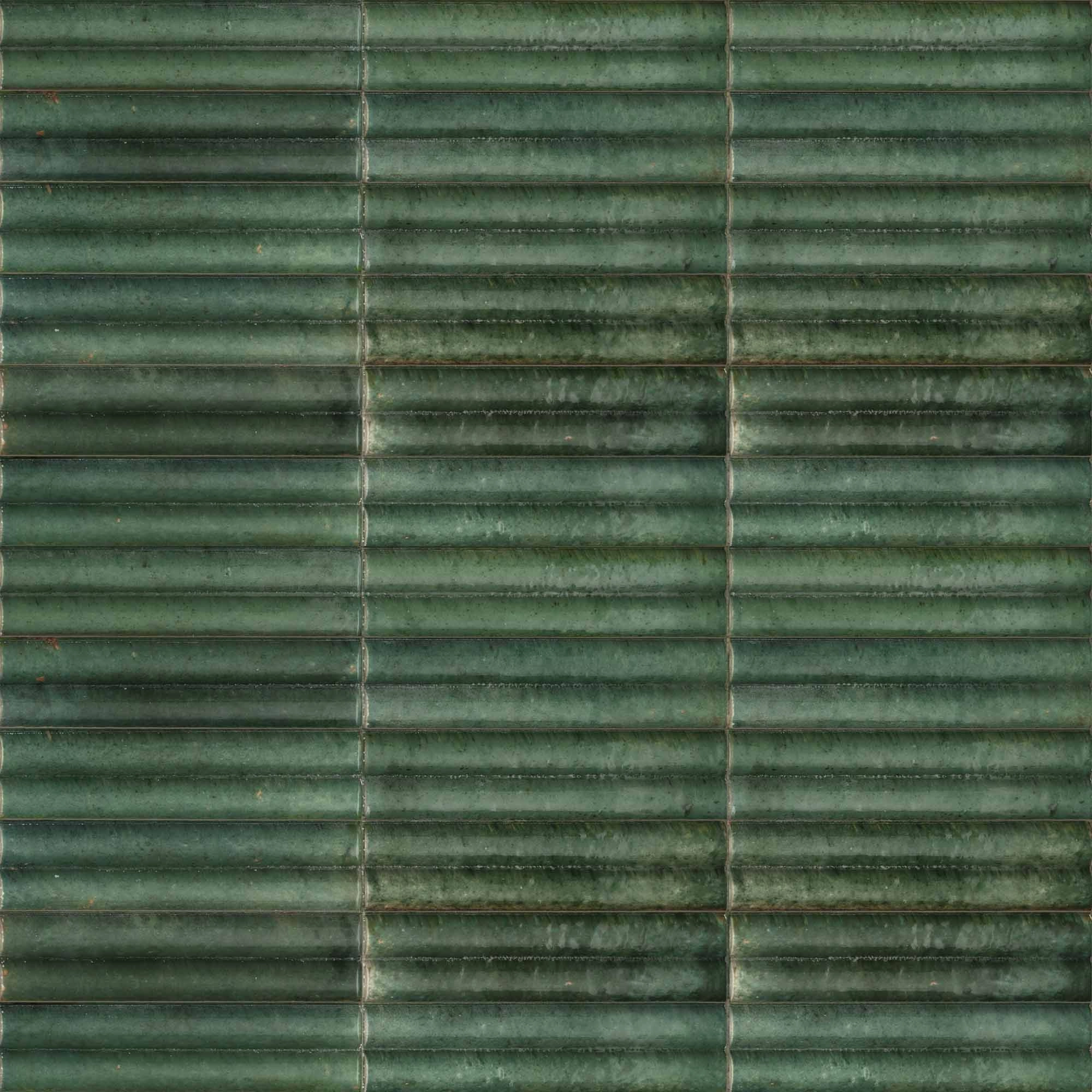 Porcelanato Lume Green 3D Swing Brillante 6x24 cm