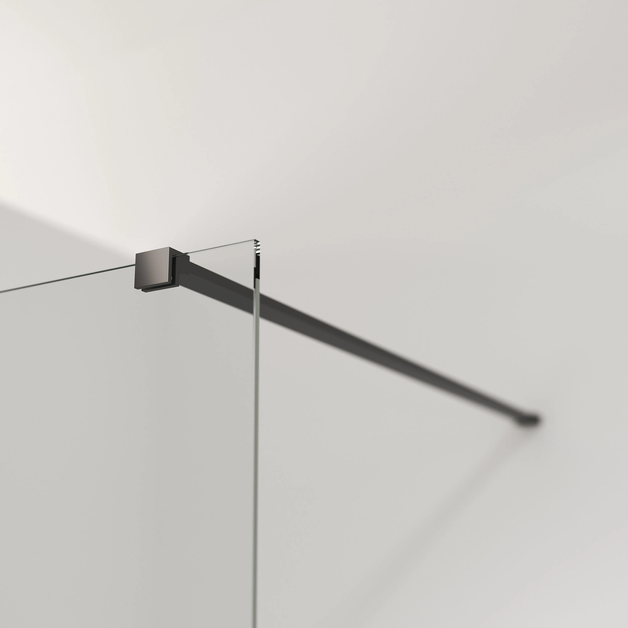 Mampara Style-N Fija con Brazo 800x1950 mm Receptáculo Negro Mate
