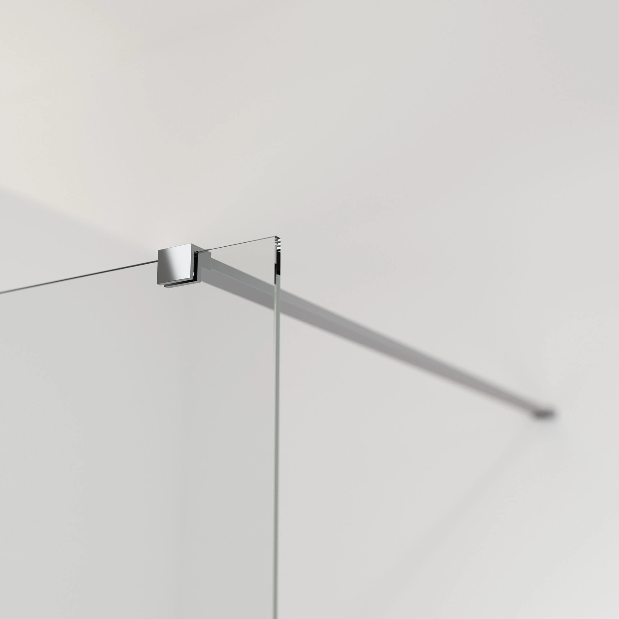 Mampara Style-N Fija con Brazo 800x1950 mm Receptáculo Cromada