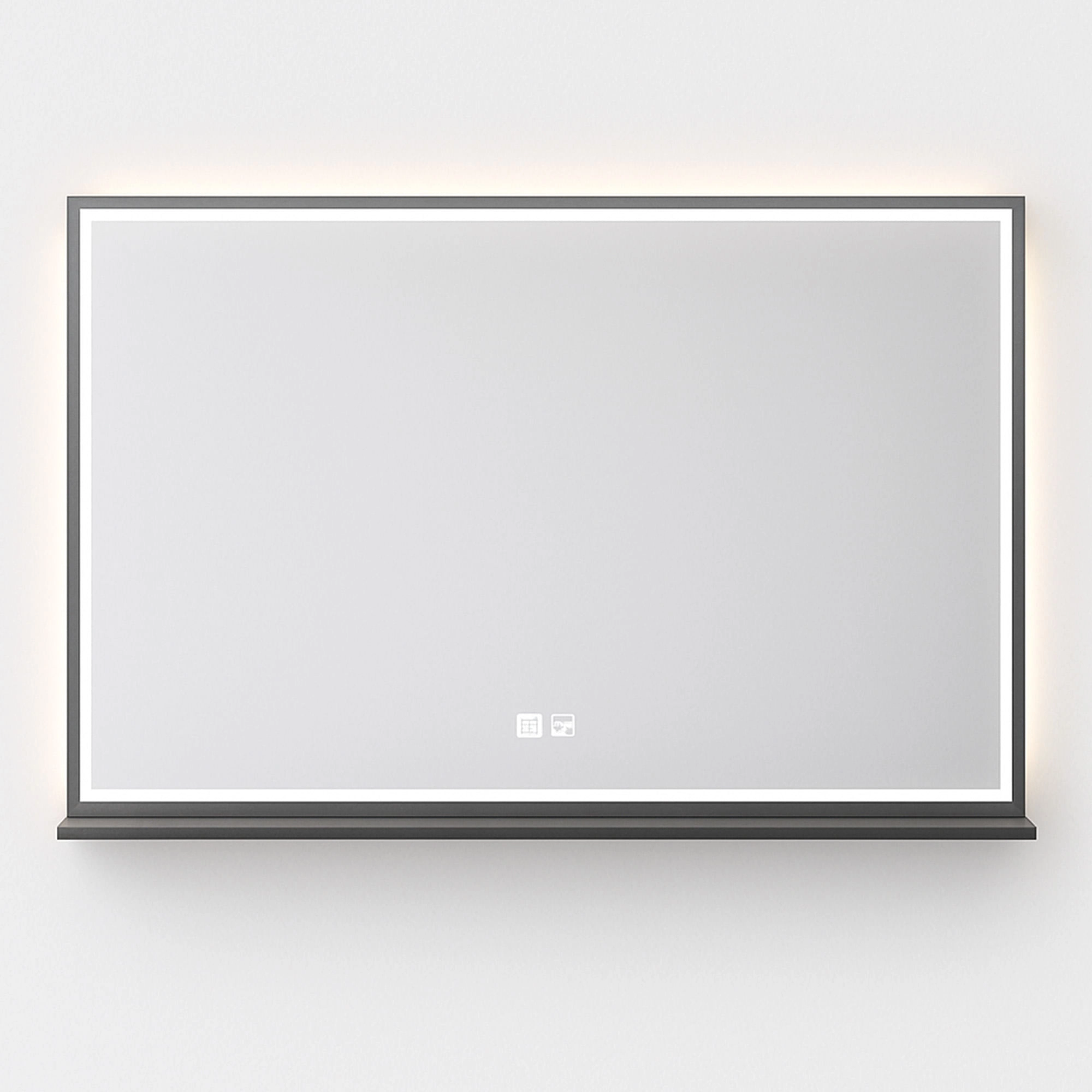Espejo Blanche Rectangular Desempañante Led Negro 100x60 cm