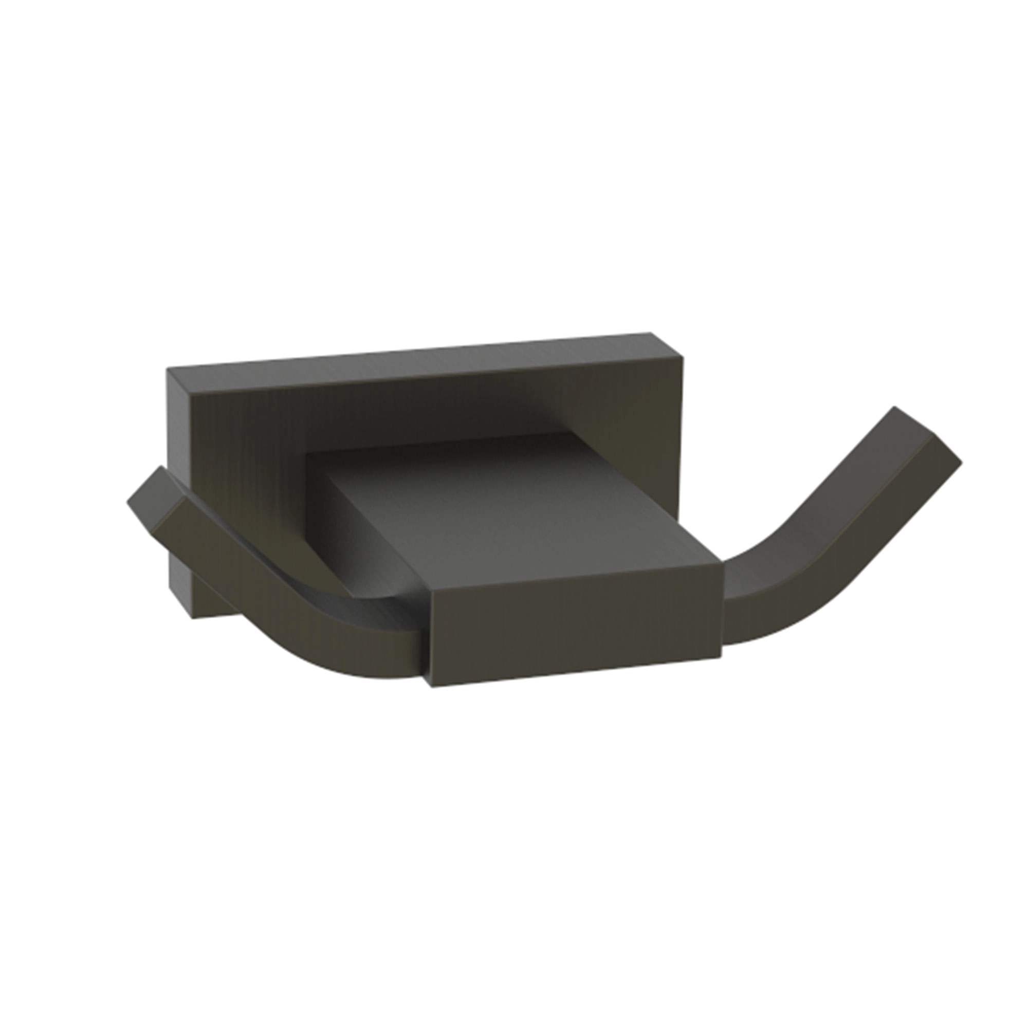 Percha Atlas Doble Latón Grey Mate 8.6x5.5x2.5 cm