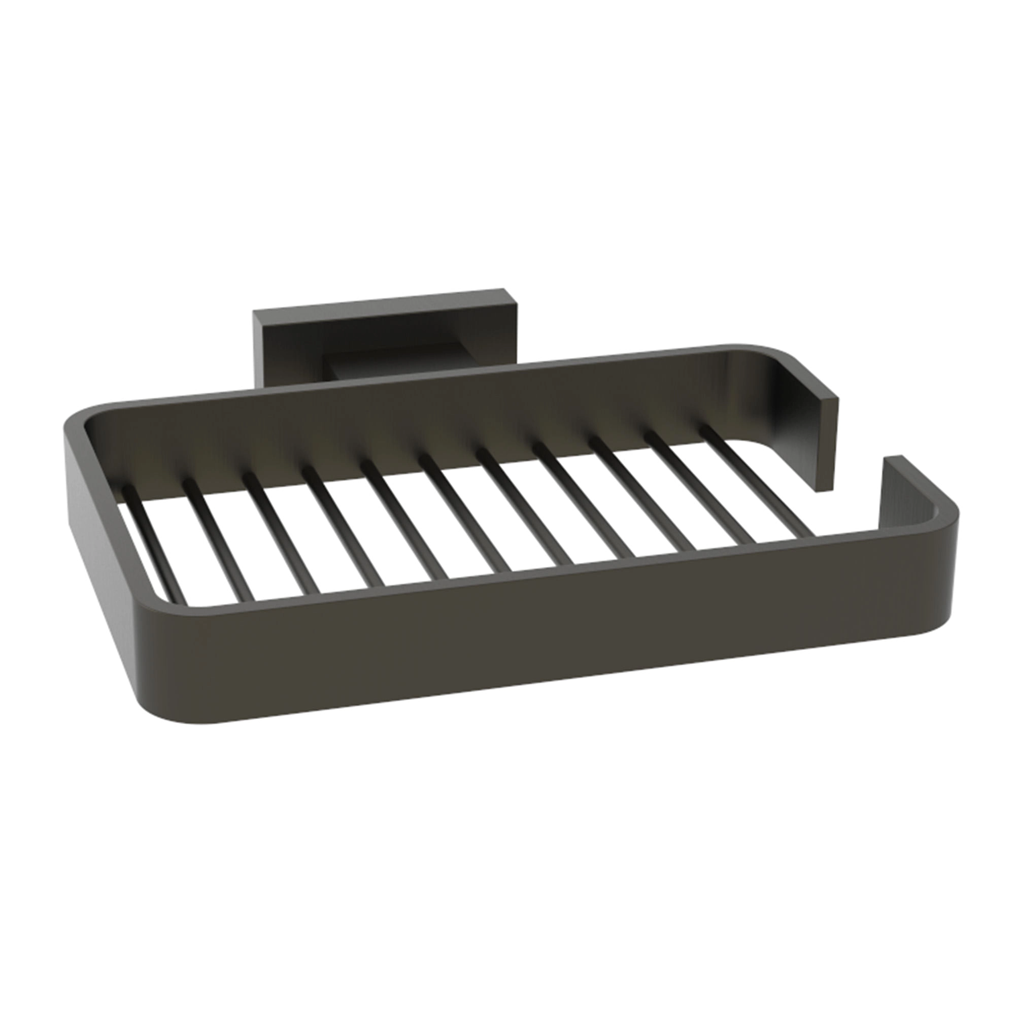 Jabonera Atlas Rejilla Latón Grey Mate 15x13.8x2.5 cm