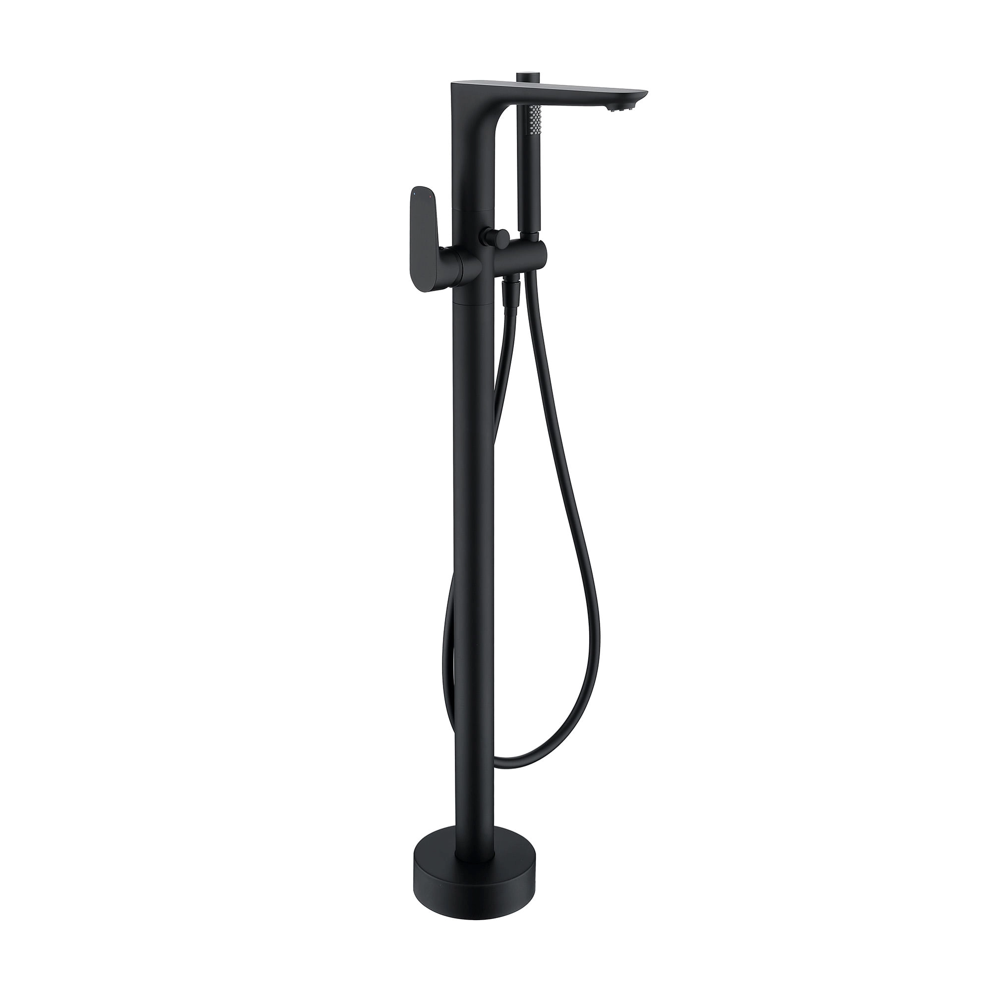 Grifería Tina Pie Urban Con Set Soporte Ducha Negro Mate