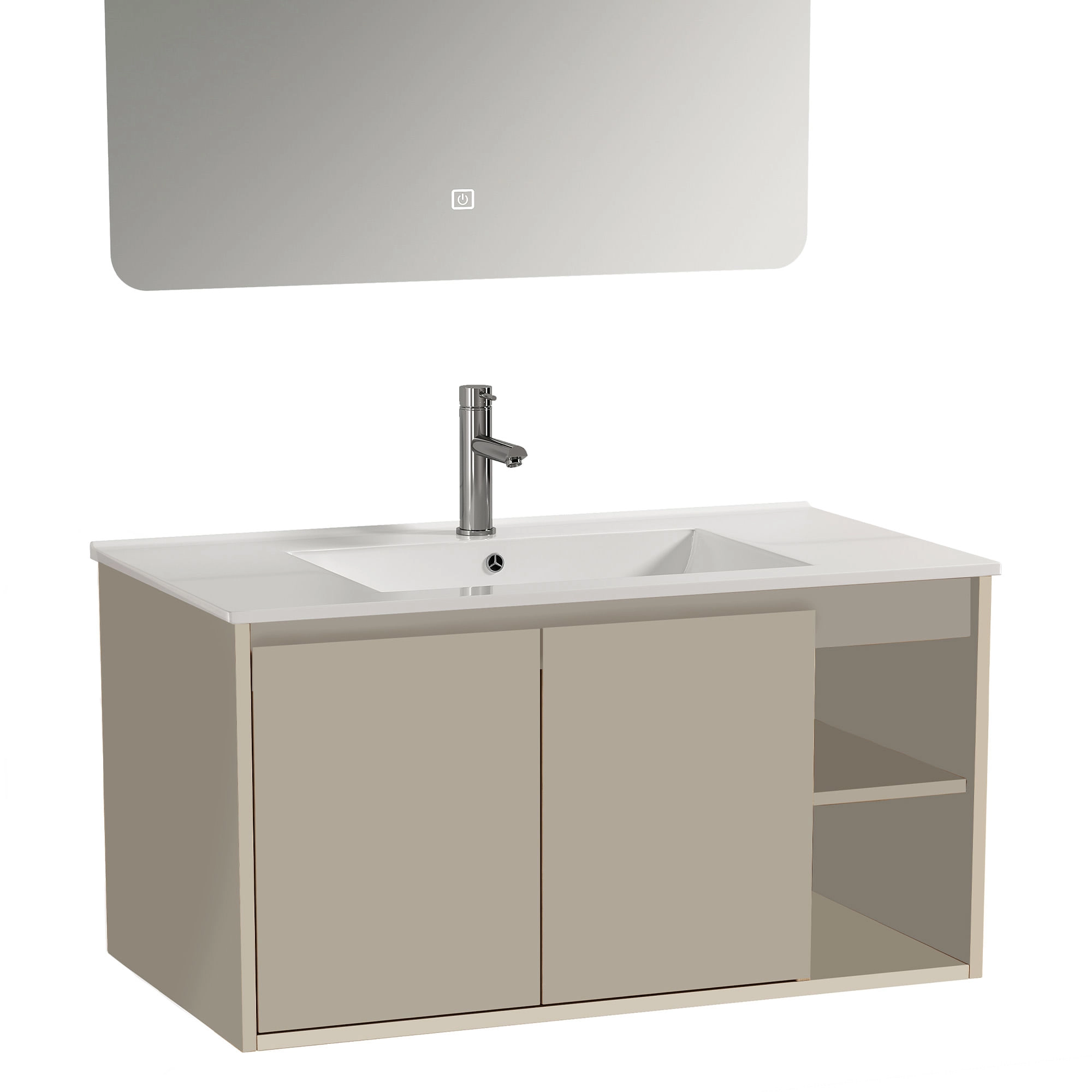 Mueble de Baño Nepal con Lavamanos 800x470x500 mm 2 Puertas y Repisa Beige