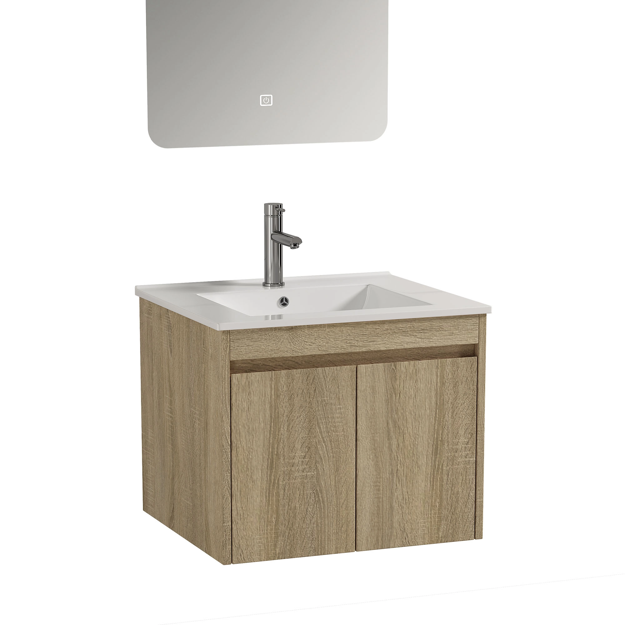 Mueble de Baño Nepal con Lavamanos 600x470x495 mm 2 Puertas Brown Wood
