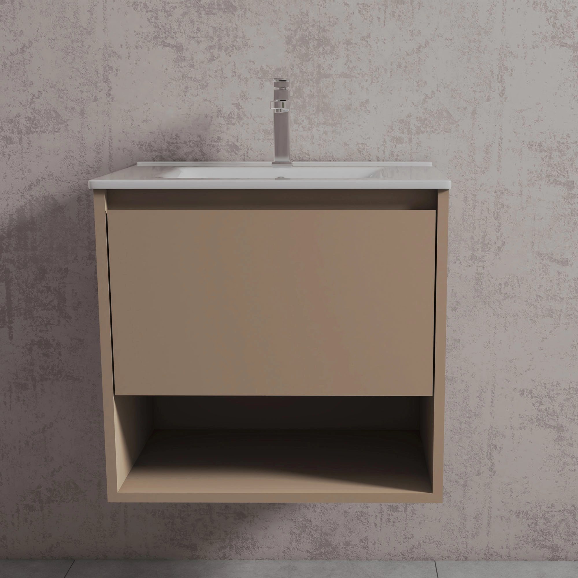 Mueble de Baño Delfos con Lavamanos 600x475x550 mm 1 Cajón y Repisa Sand