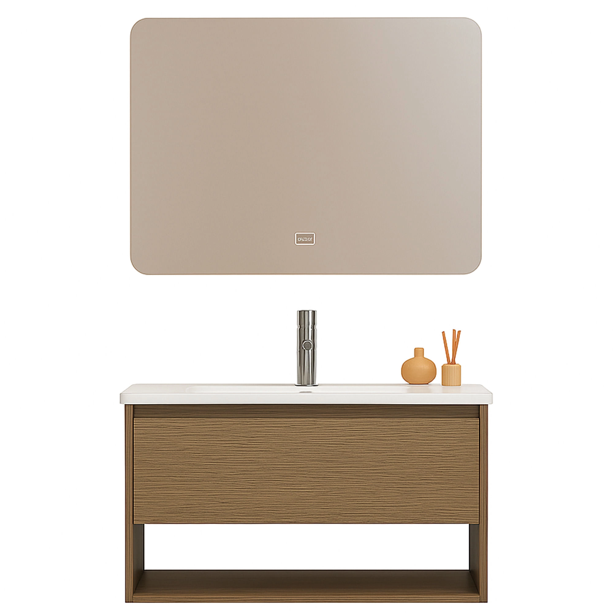 Mueble de Baño Nepal con Lavamanos 710x465x500 mm Café 1 Cajón y Repisa