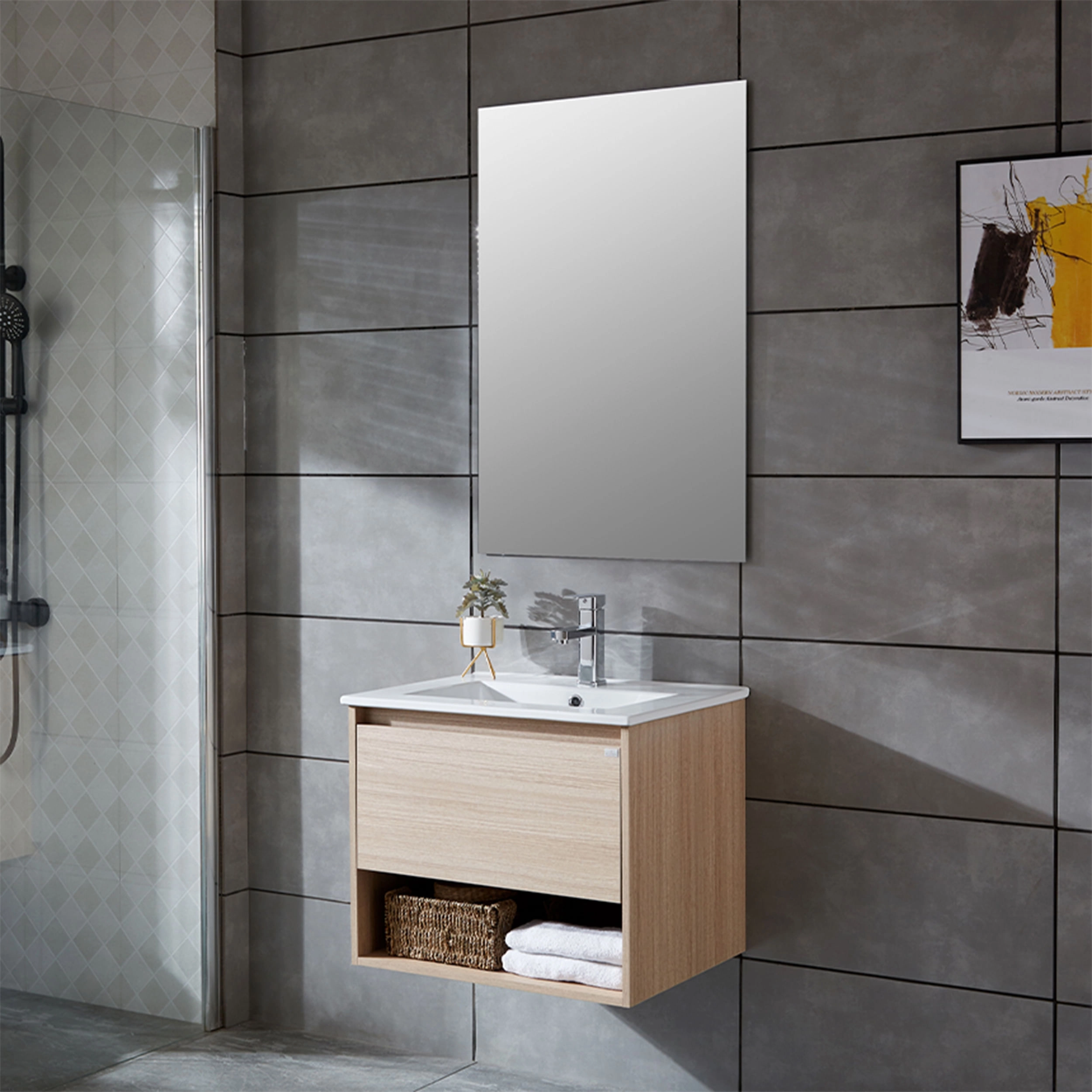Mueble de Baño Queen con Lavamanos 600 mm 1 Cajón y Repisa Soft