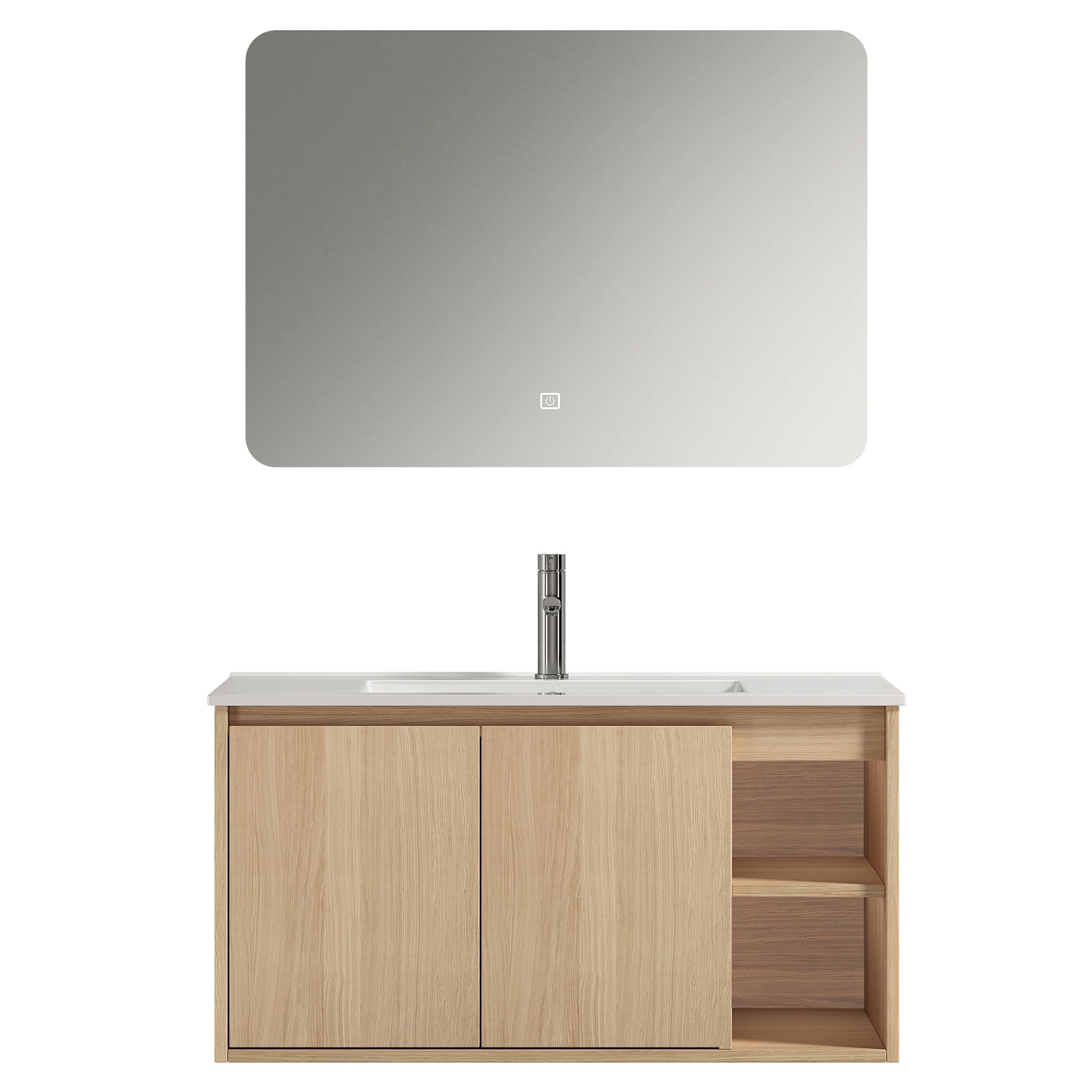 Mueble de Baño Nepal con Lavamanos 900x470x500 mm 2 Puertas y Repisa Light Oak