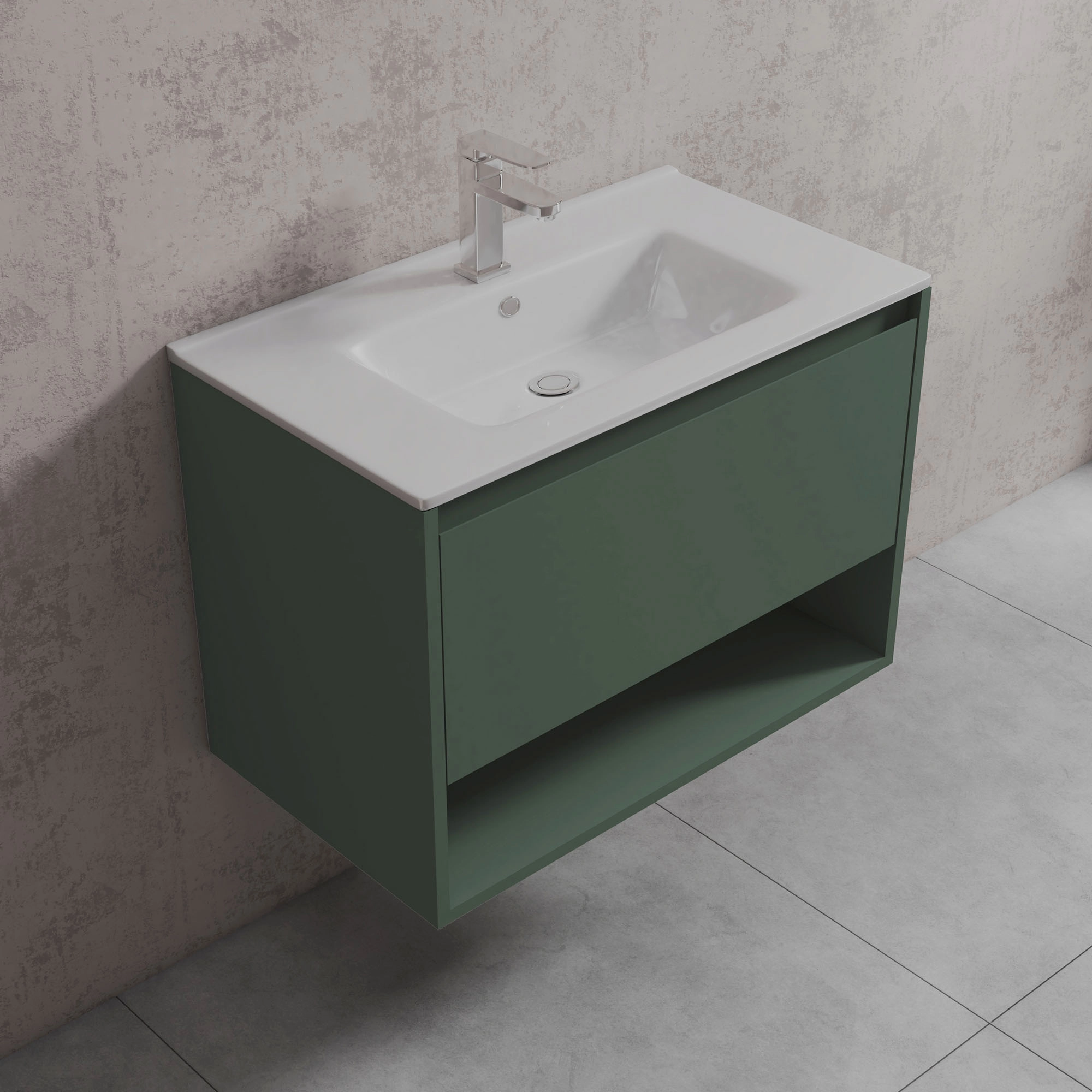 Mueble de Baño Delfos con Lavamanos 800x475x550 mm 1 Cajón y Repisa Forest