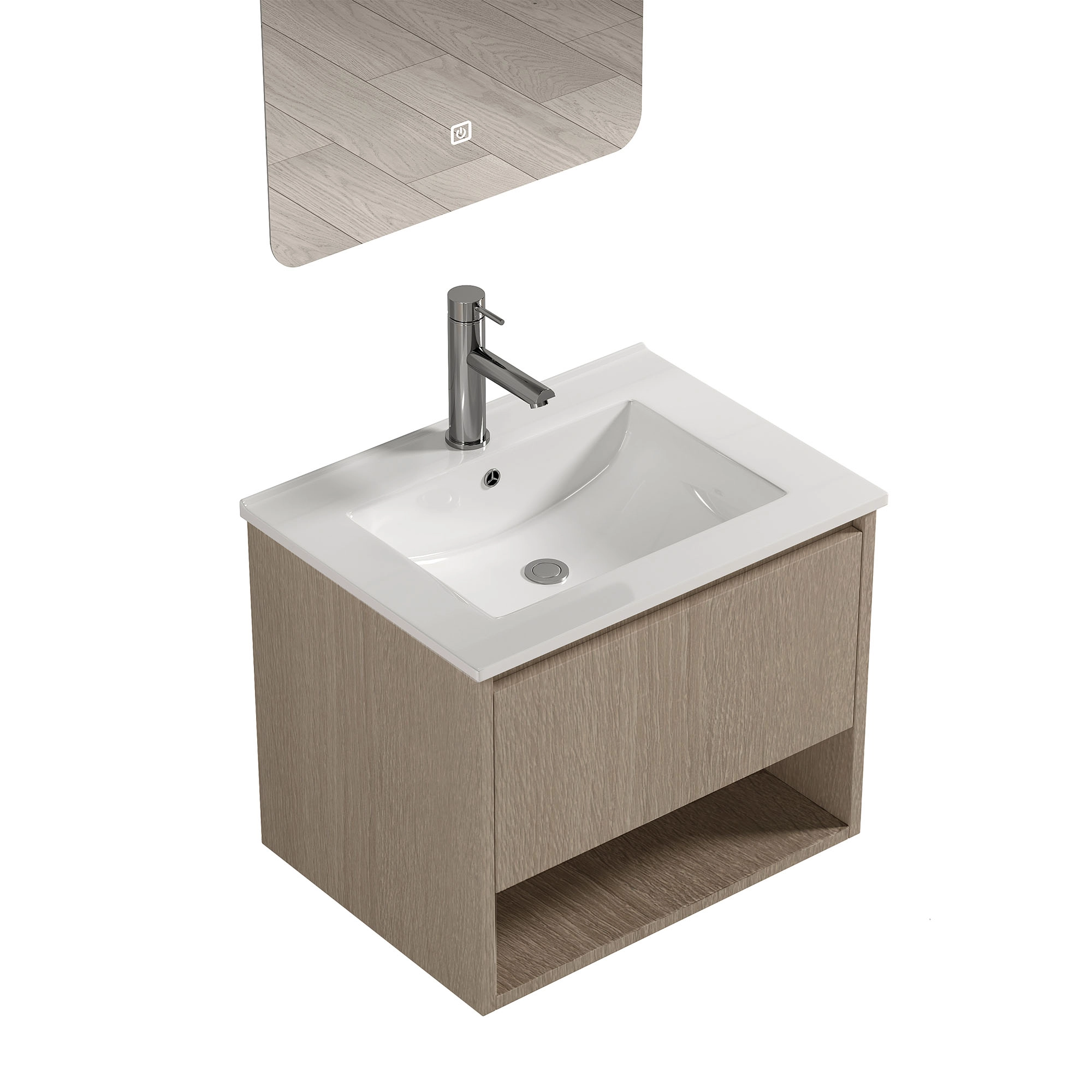 Mueble de Baño Nepal con Lavamanos 800x470x495 mm 1 Cajón y Repisa Beige