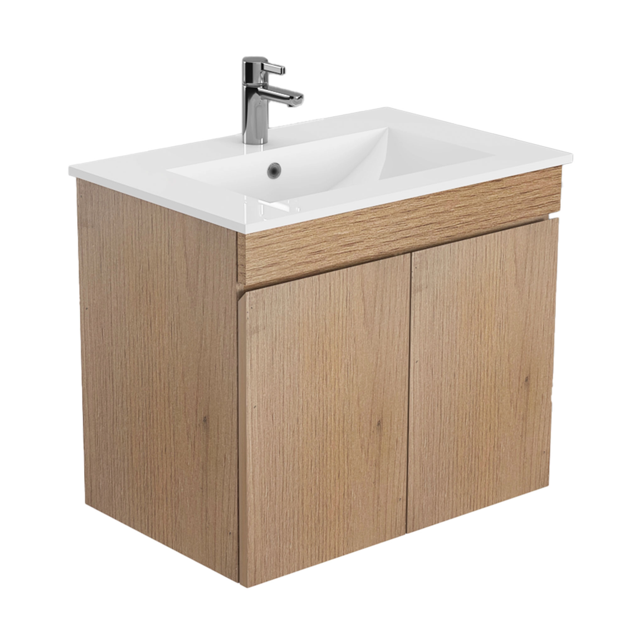 Mueble de Baño Delfos con Lavamanos 500x450x600 mm 2 Puertas Natural Oak
