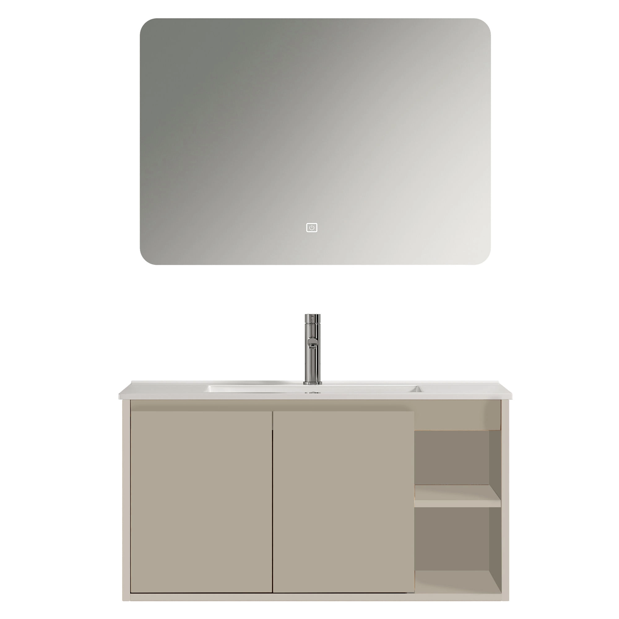 Mueble de Baño Nepal con Lavamanos 900x470x500 mm 2 Puertas y Repisa Beige
