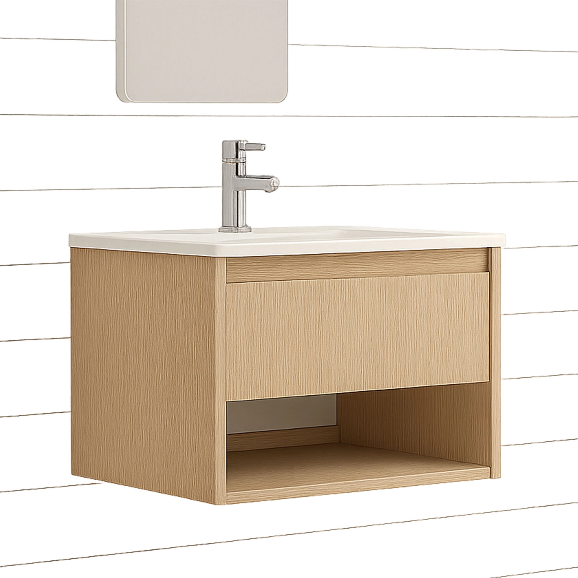 Mueble de Baño Nepal con Lavamanos 710x465x500 mm Café 1 Cajón y Repisa