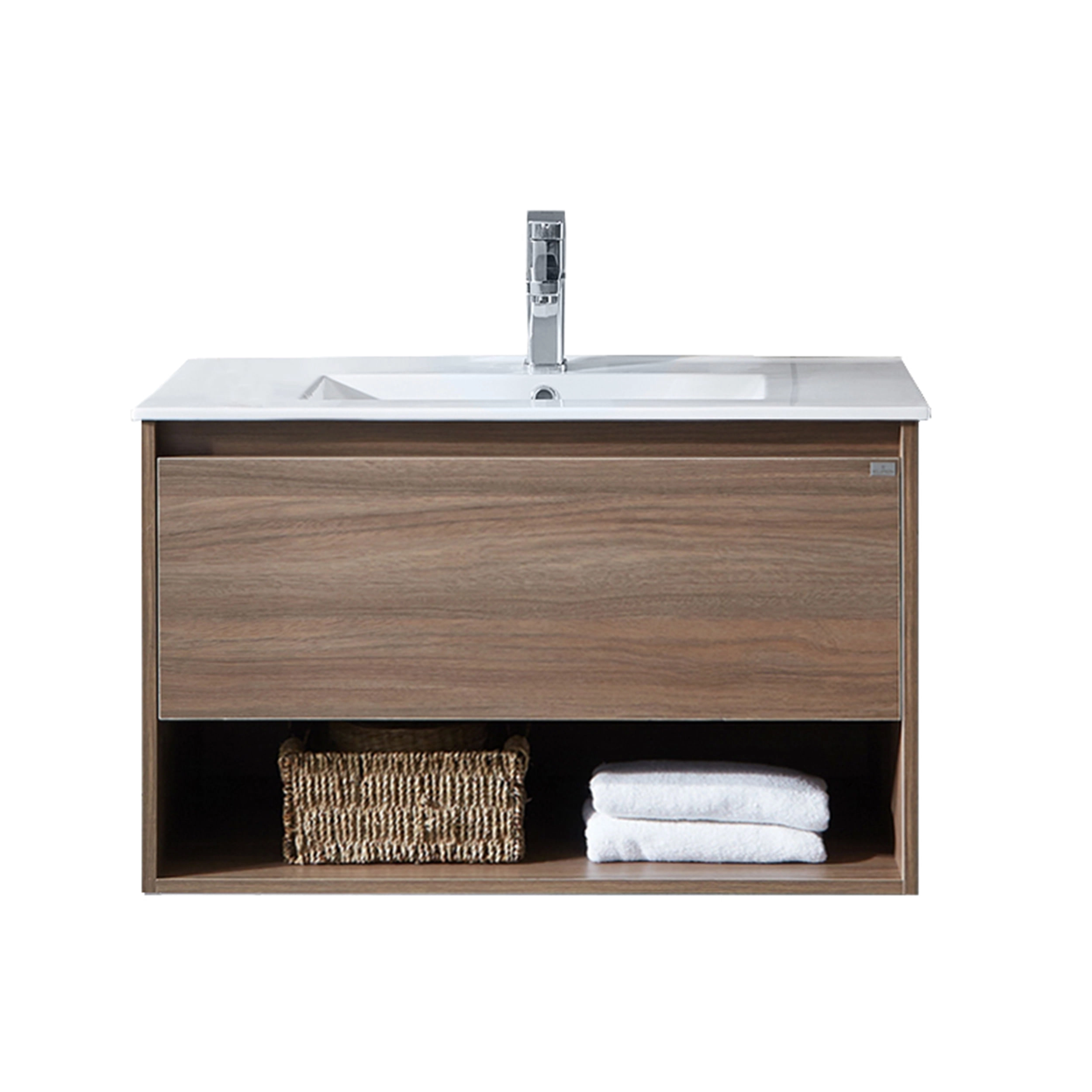 Mueble de Baño Queen con Lavamanos 700 mm 1 Cajón y Repisa Choco