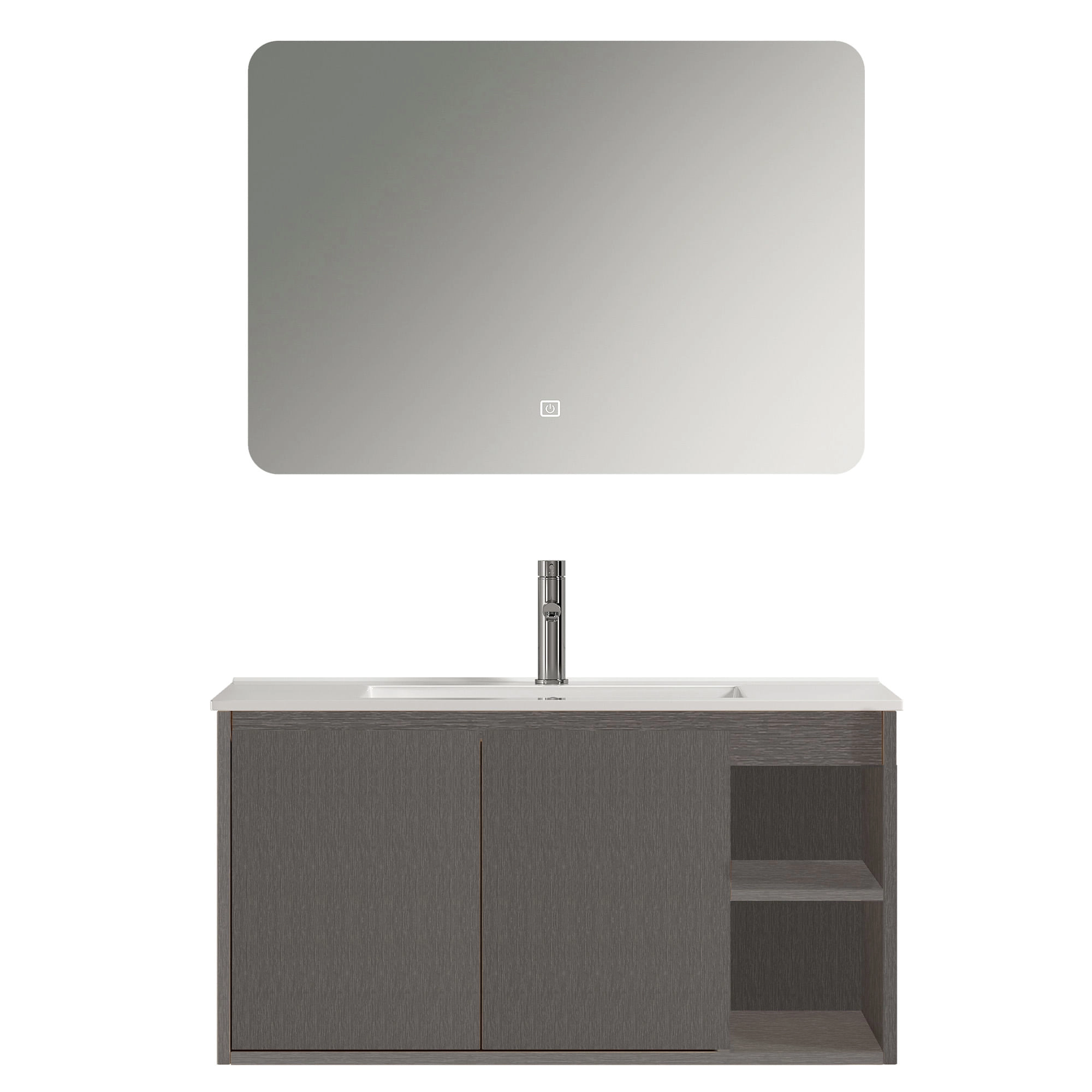 Mueble de Baño Nepal con Lavamanos 900x470x500 mm 2 Puertas y Repisa Dark Grey