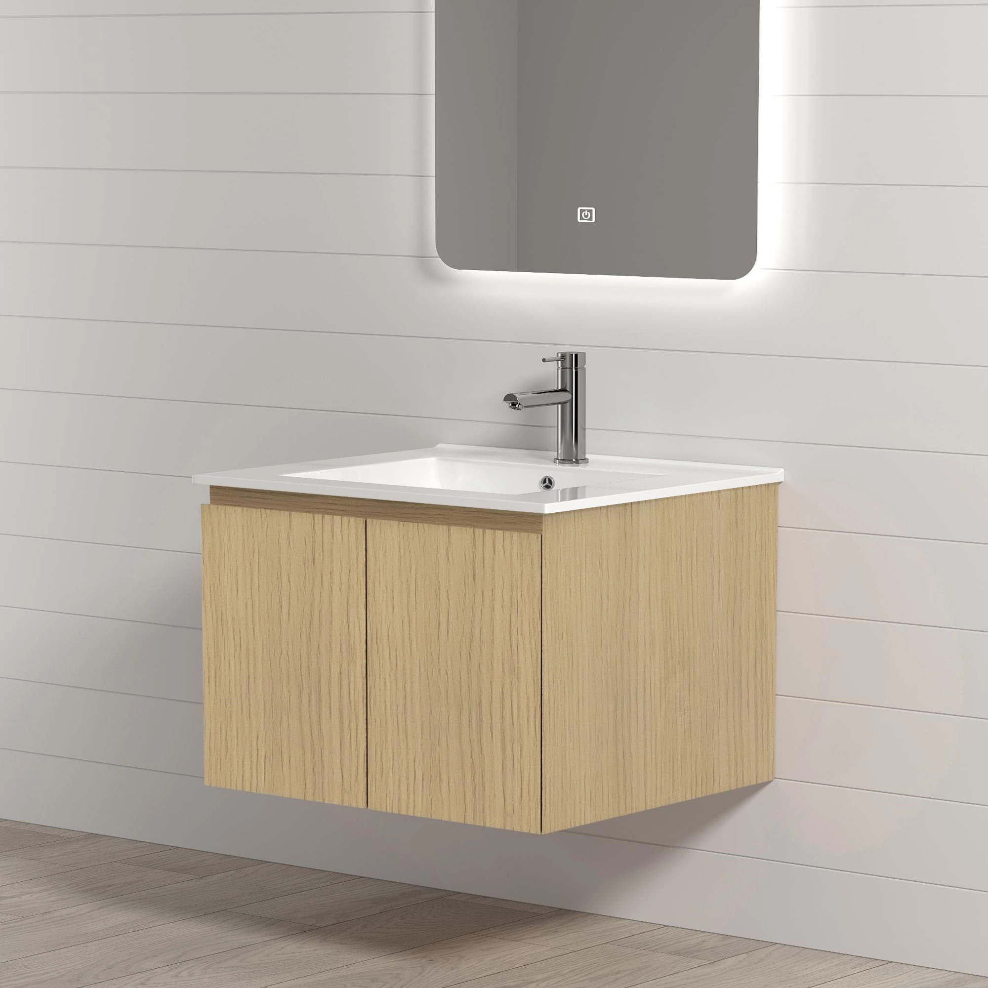 Mueble de Baño Nepal-N con Lavamanos 710x465x500 mm Roble 2 Puertas