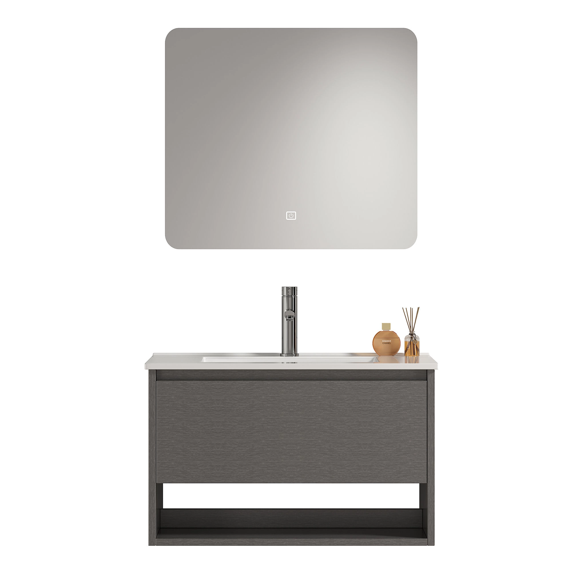 Mueble de Baño Nepal con Lavamanos 800x470x495 mm 1 Cajón y Repisa Dark Grey