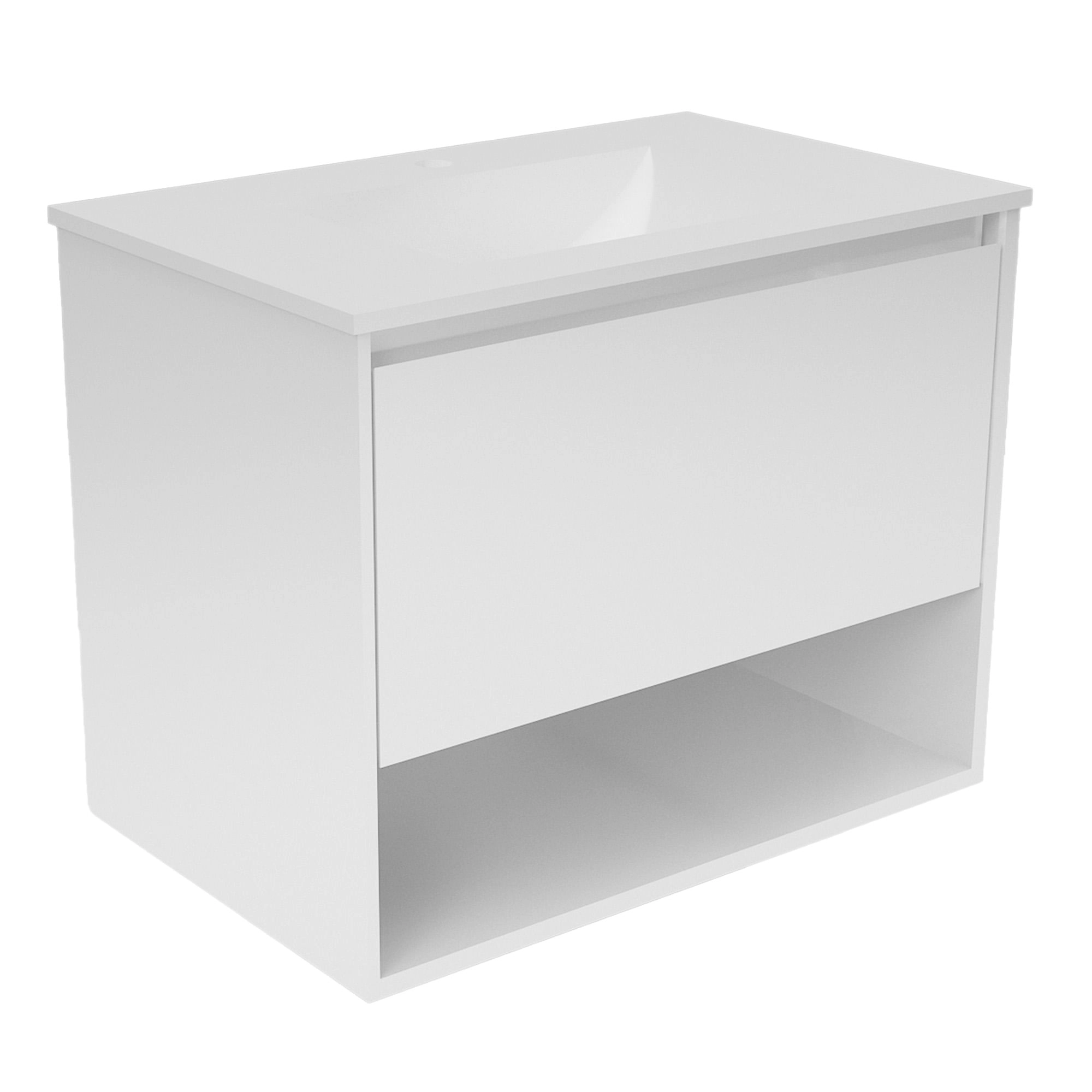 Mueble de Baño Delfos con Lavamanos 700x450x550 mm 1 Cajón y Repisa Blanco Lacado